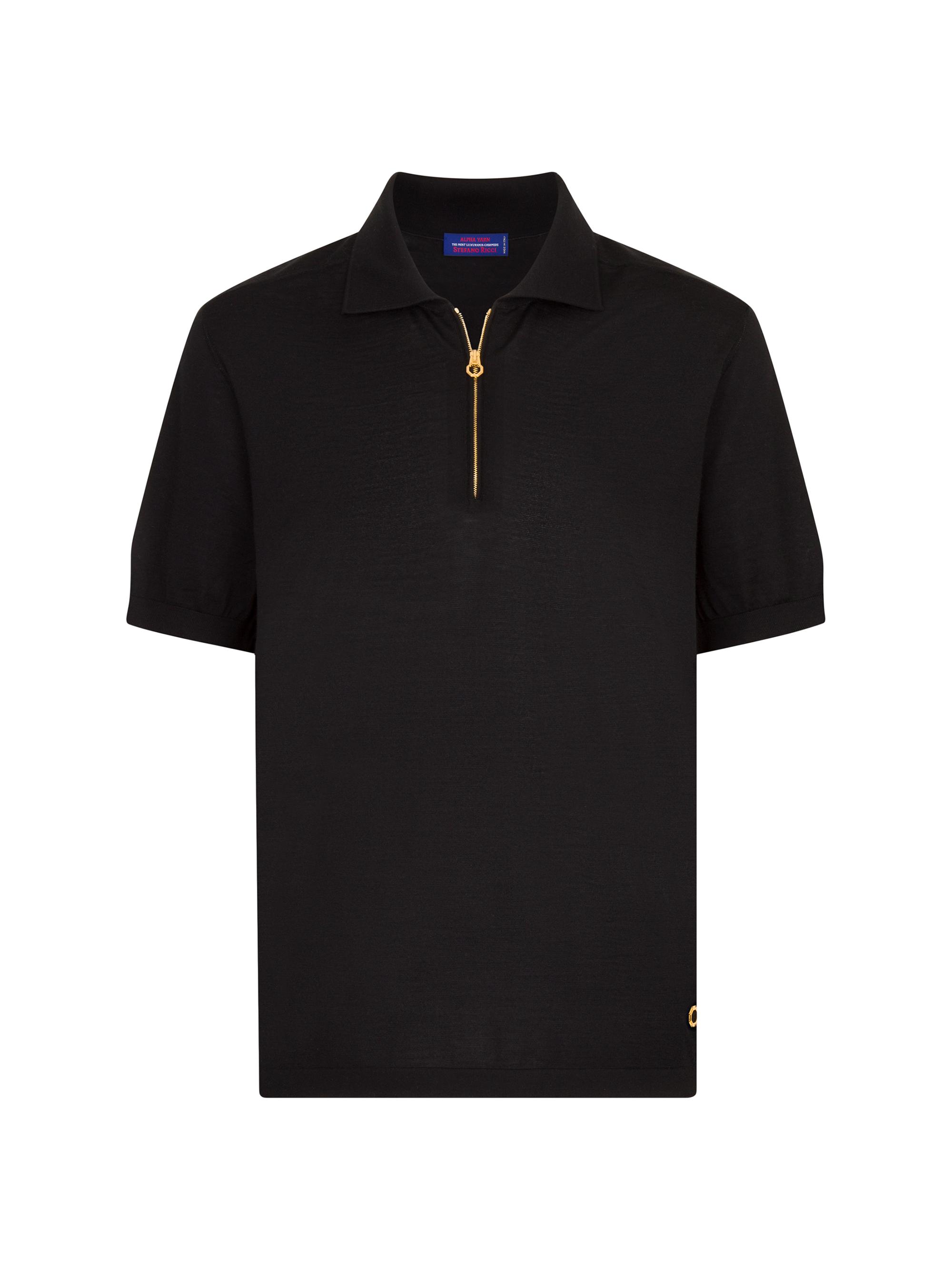 Stefano Ricci Silk and Crocodile Leather Knit Zip Polo | Saks