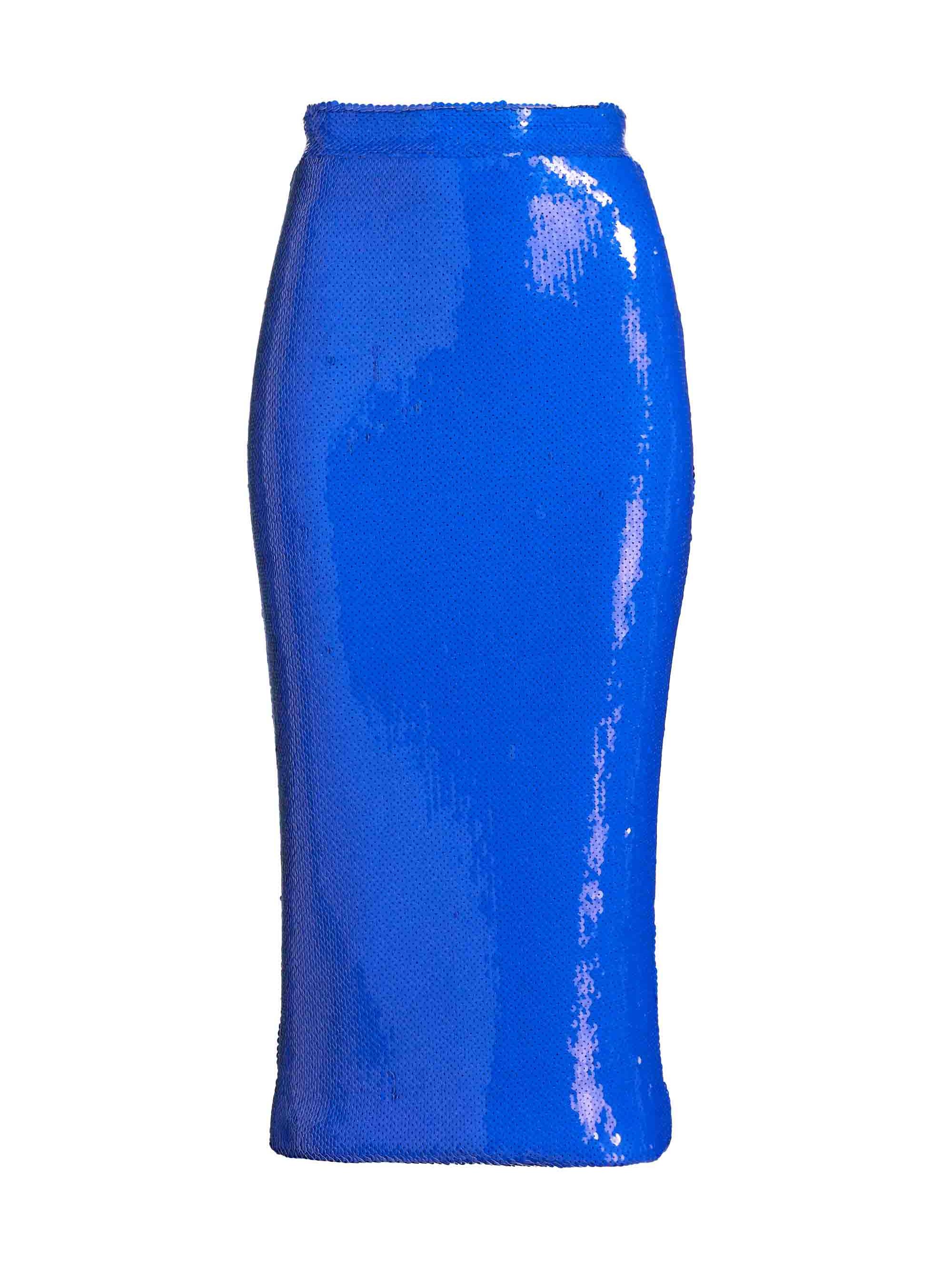 Sergio Hudson Women's Sequined Pencil Skirt - Blank