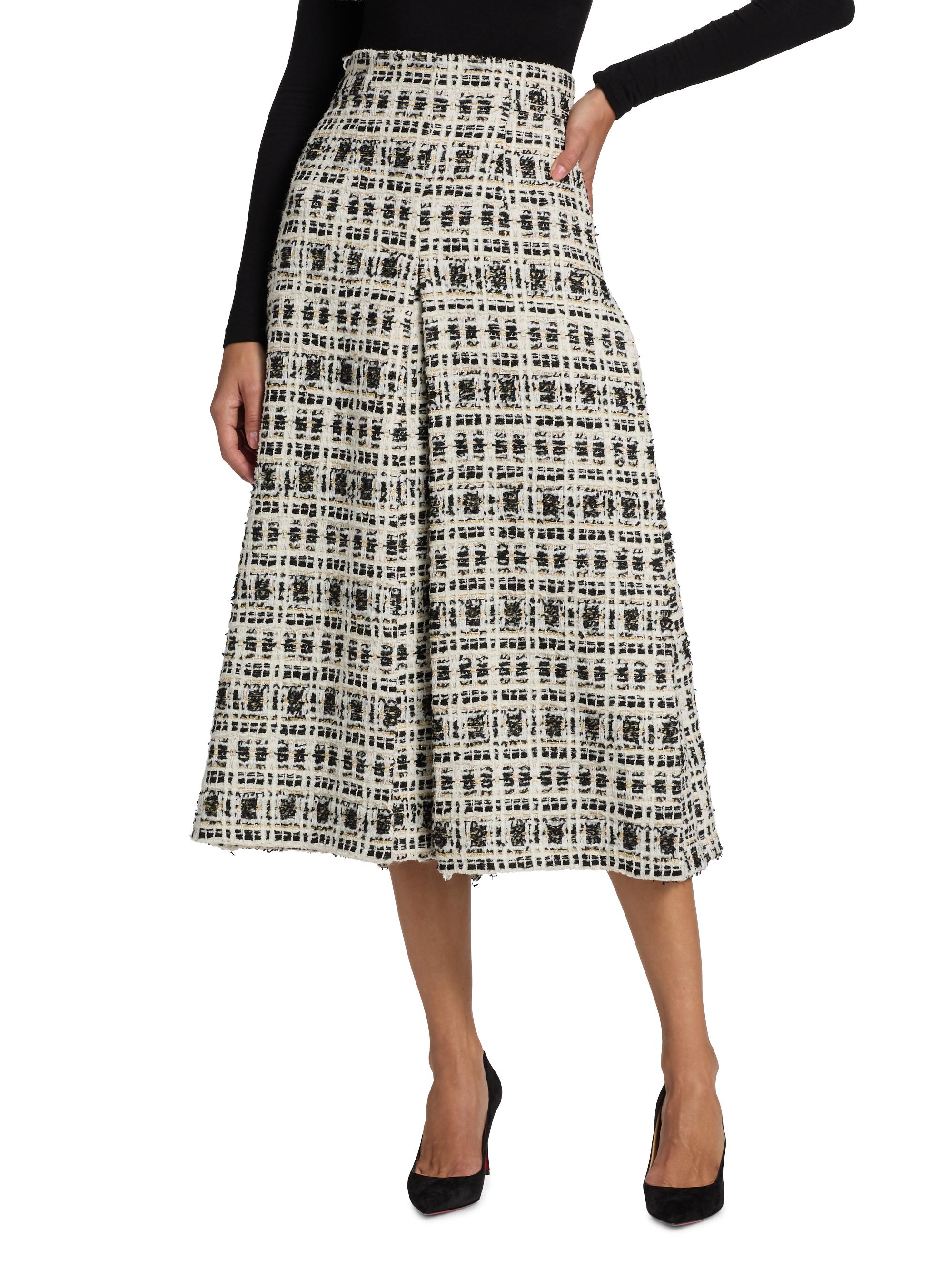 Sergio Hudson Pleated Tweed Midi-Skirt | Saks Fifth Avenue