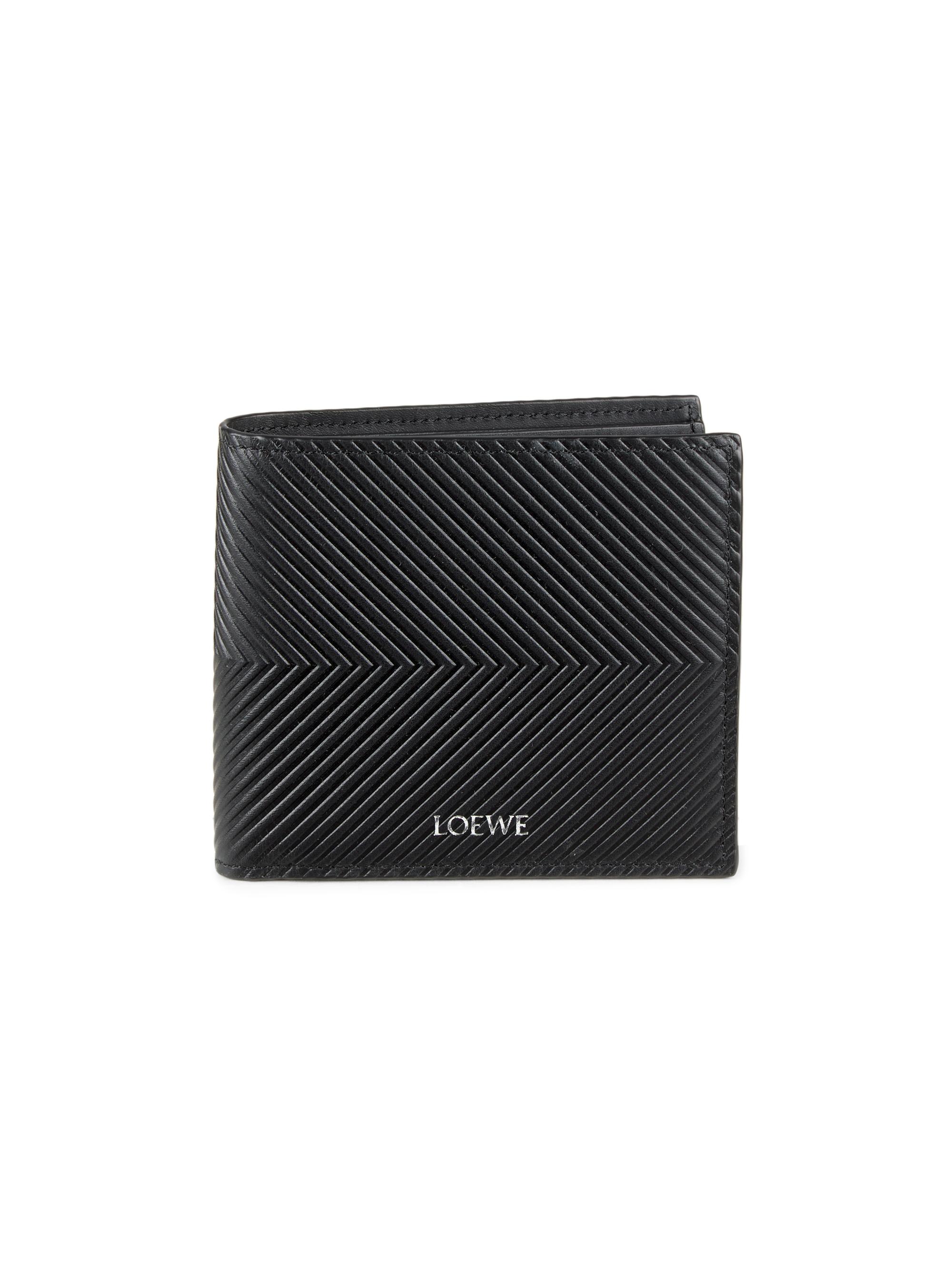 LOEWE Men's Chevron Leather Bifold Wallet - Black