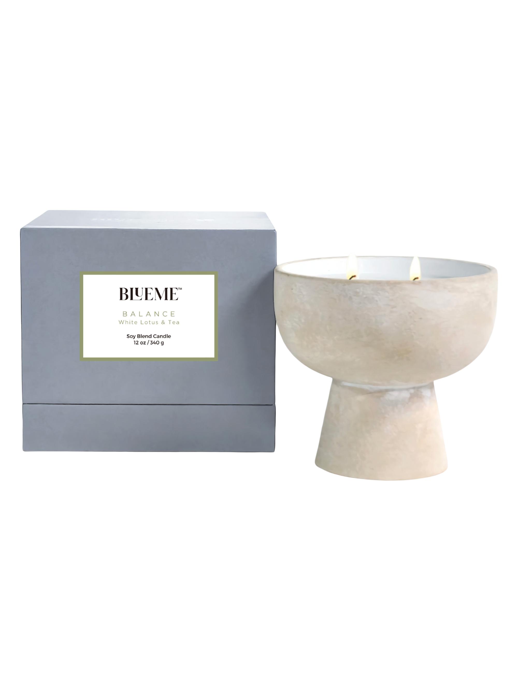Blueme Balance White Lotus & Tea Ceramic Candle Giant