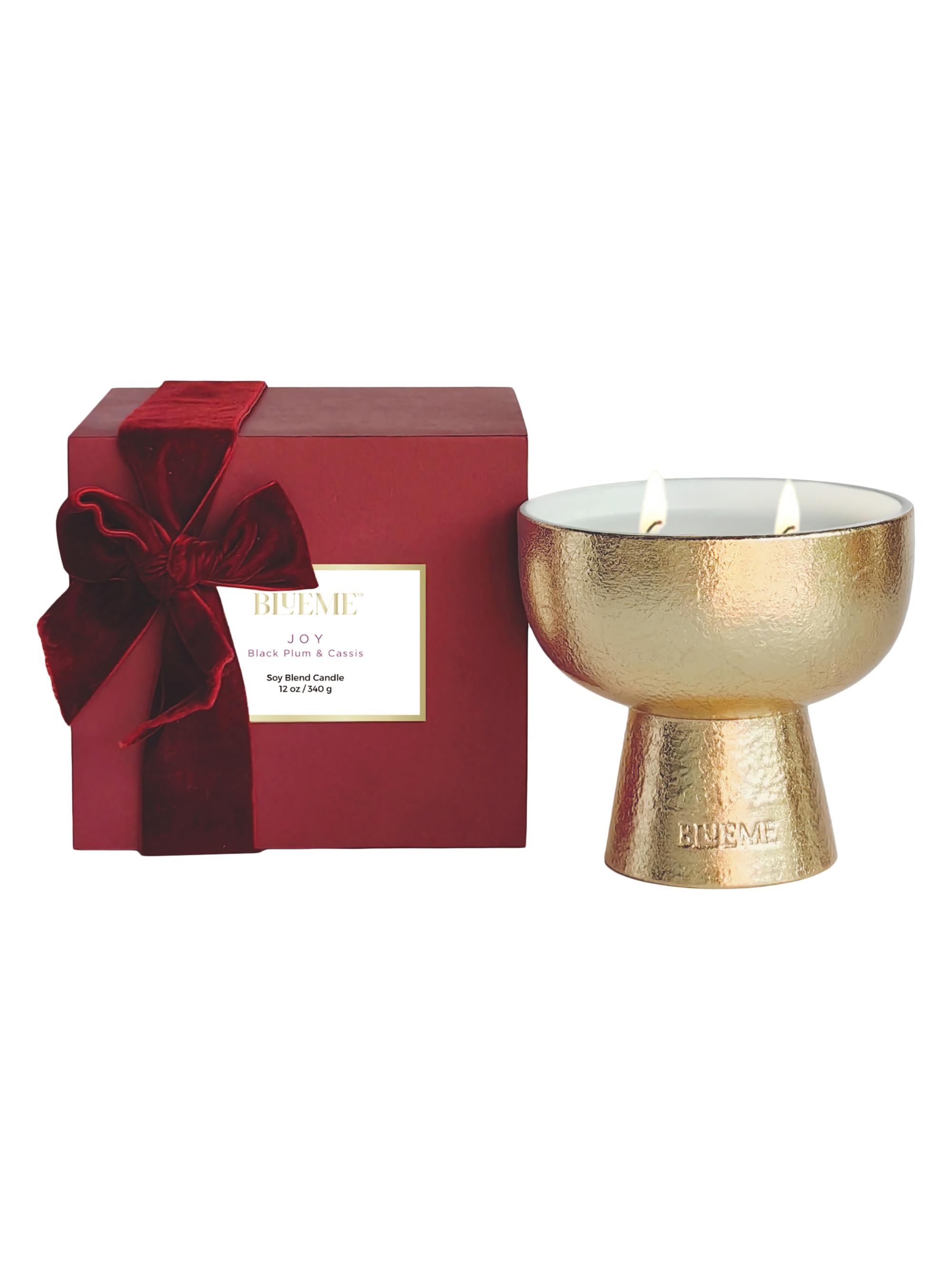 Blueme Joy Black Plum & Cassis Ceramic Candle - Gold Giant