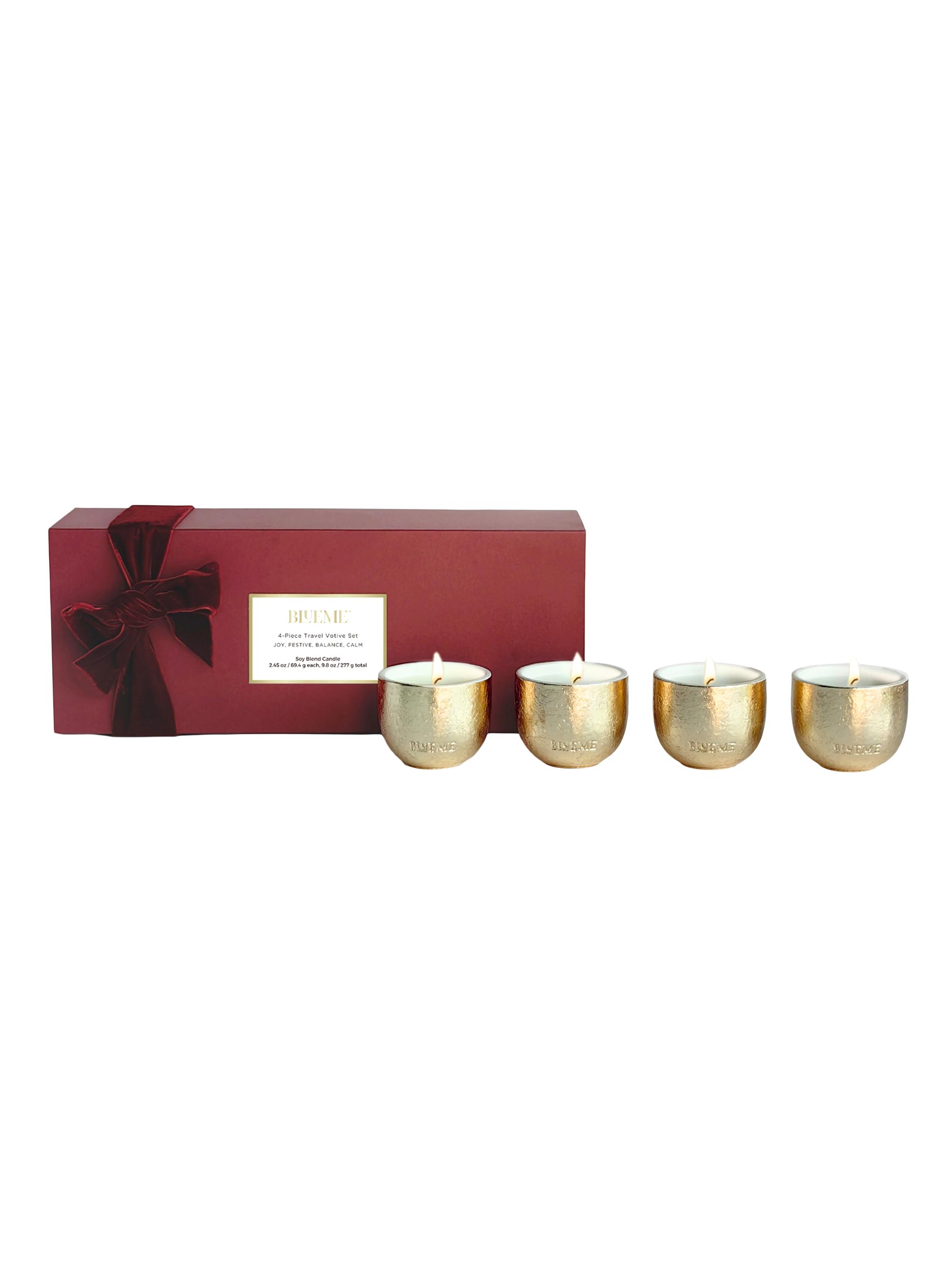 Blueme Holiday Votive Candles 4-Piece Set - Gold