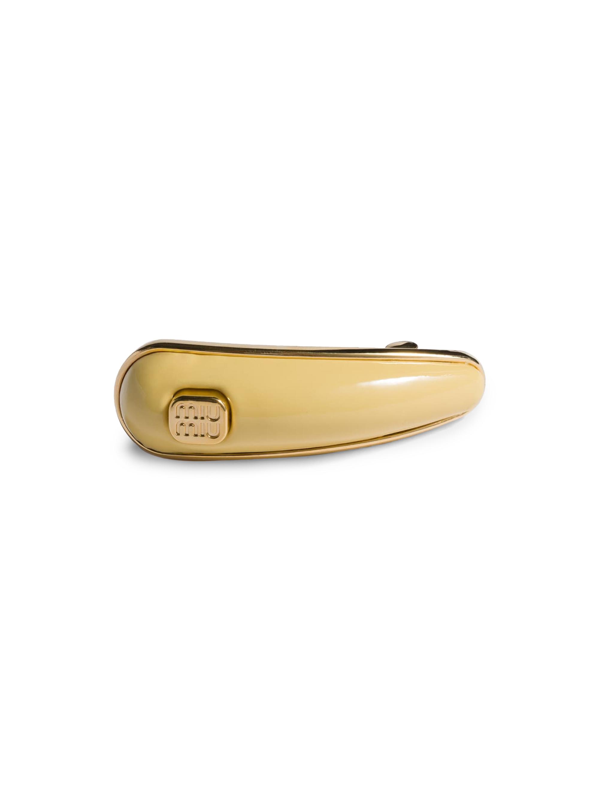 Miu Miu Women's Patent Leather Hair Clip - Yellow