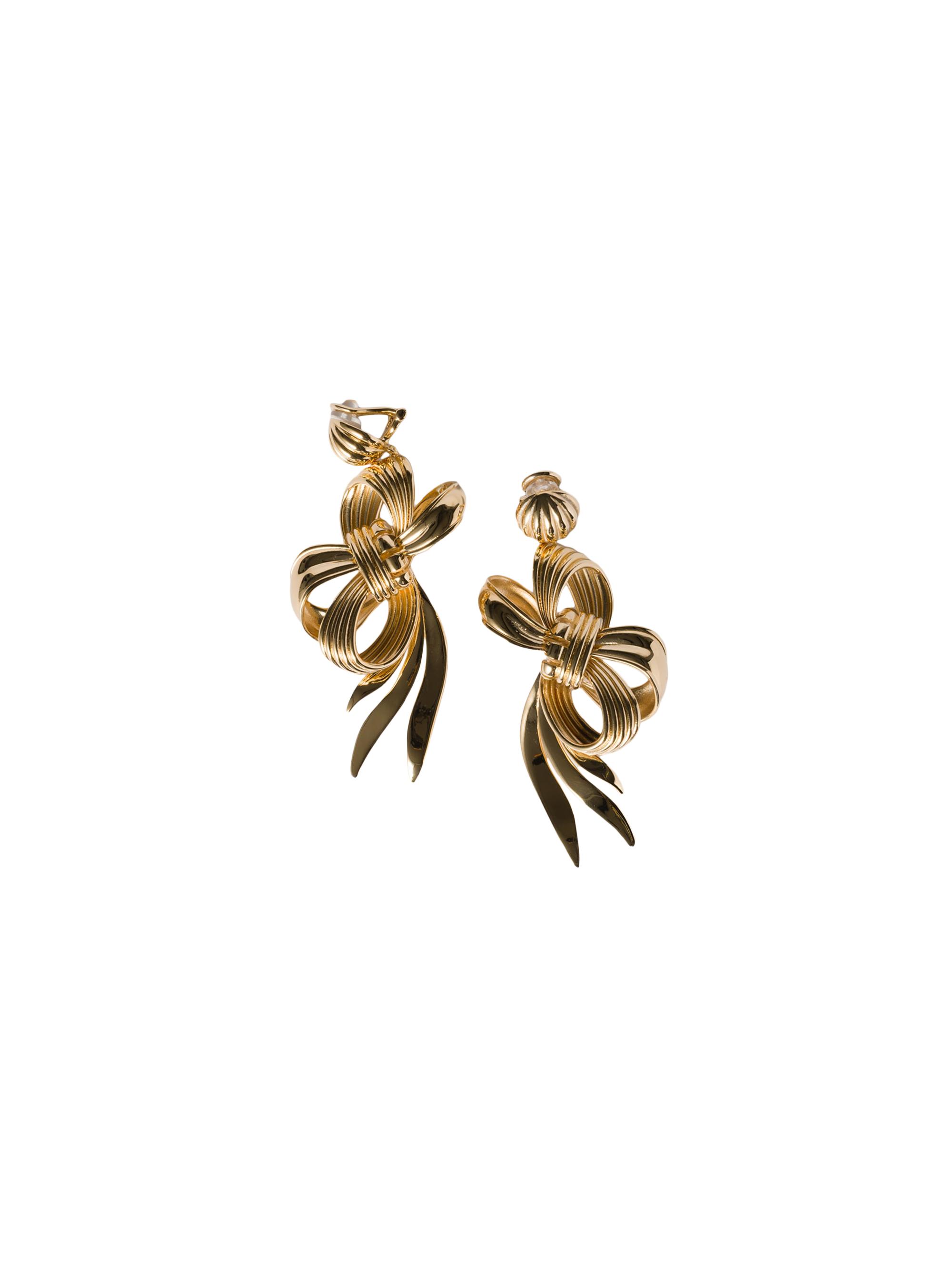 Miu Miu Women's Metal Bow Earrings - Gold