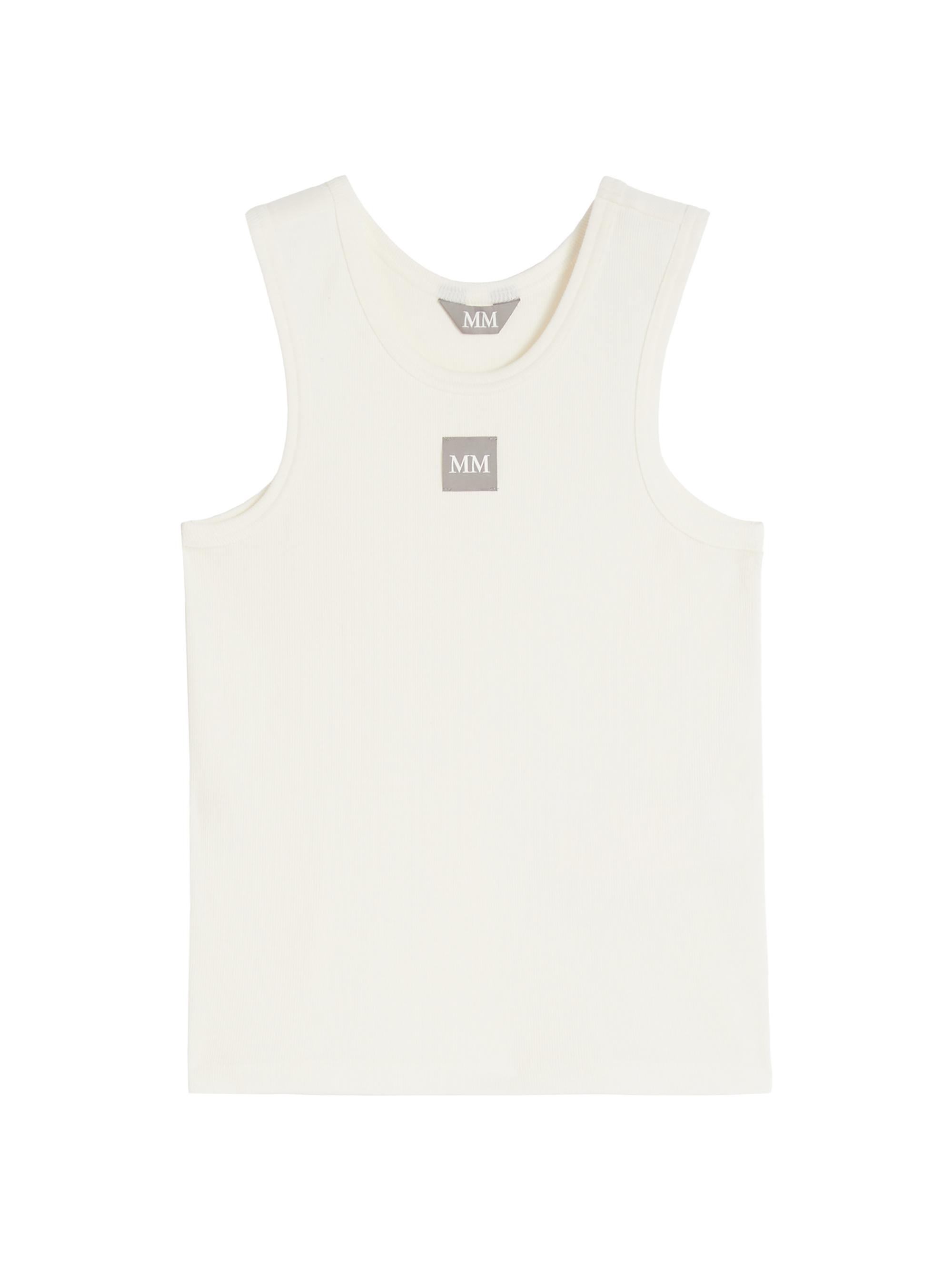 MM Max Mara Women's Stretch Cotton Jersey Vest Top - White