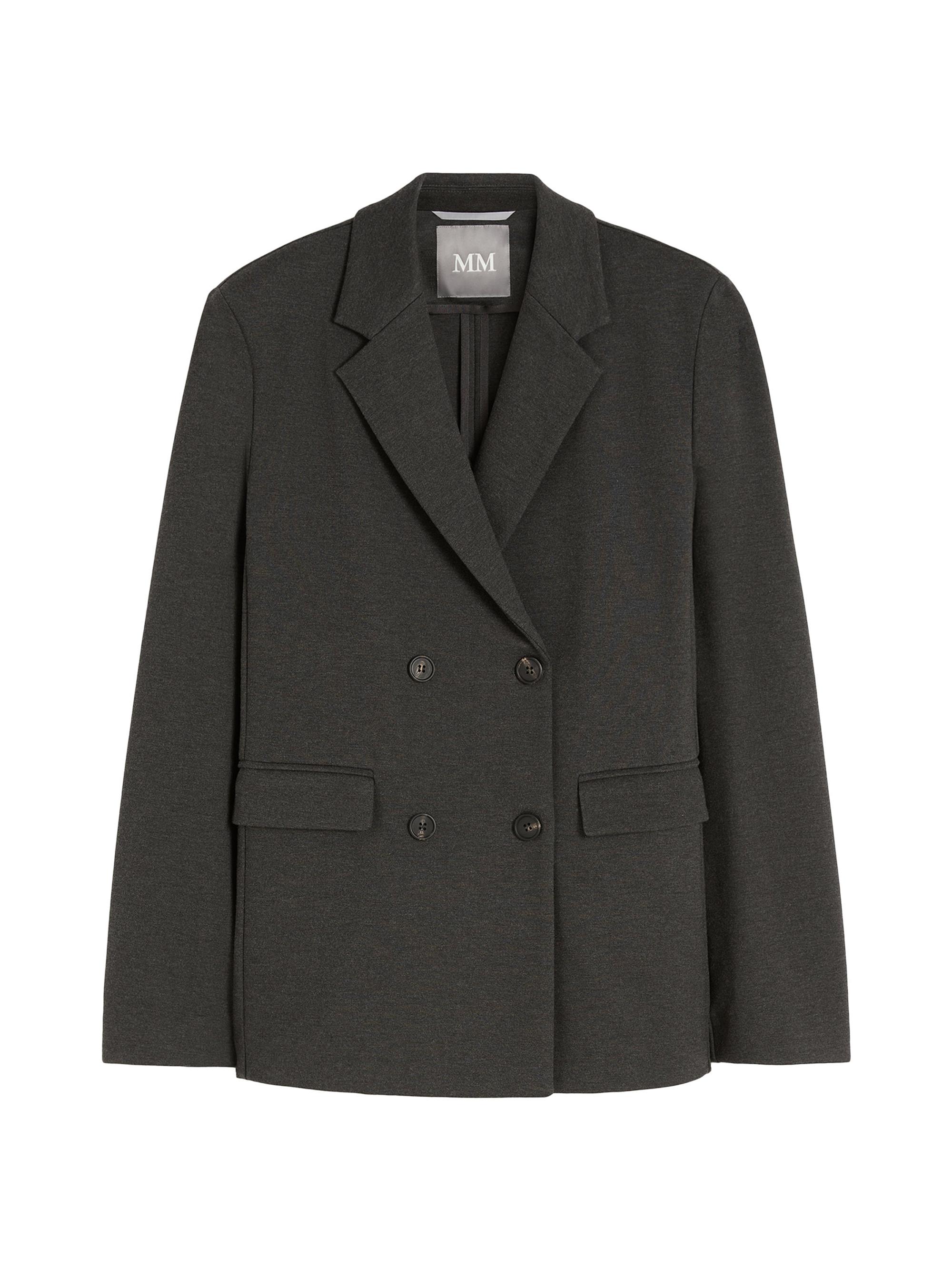 MM Max Mara Women's Milano Knit Jersey Blazer - Dark Grey Melange