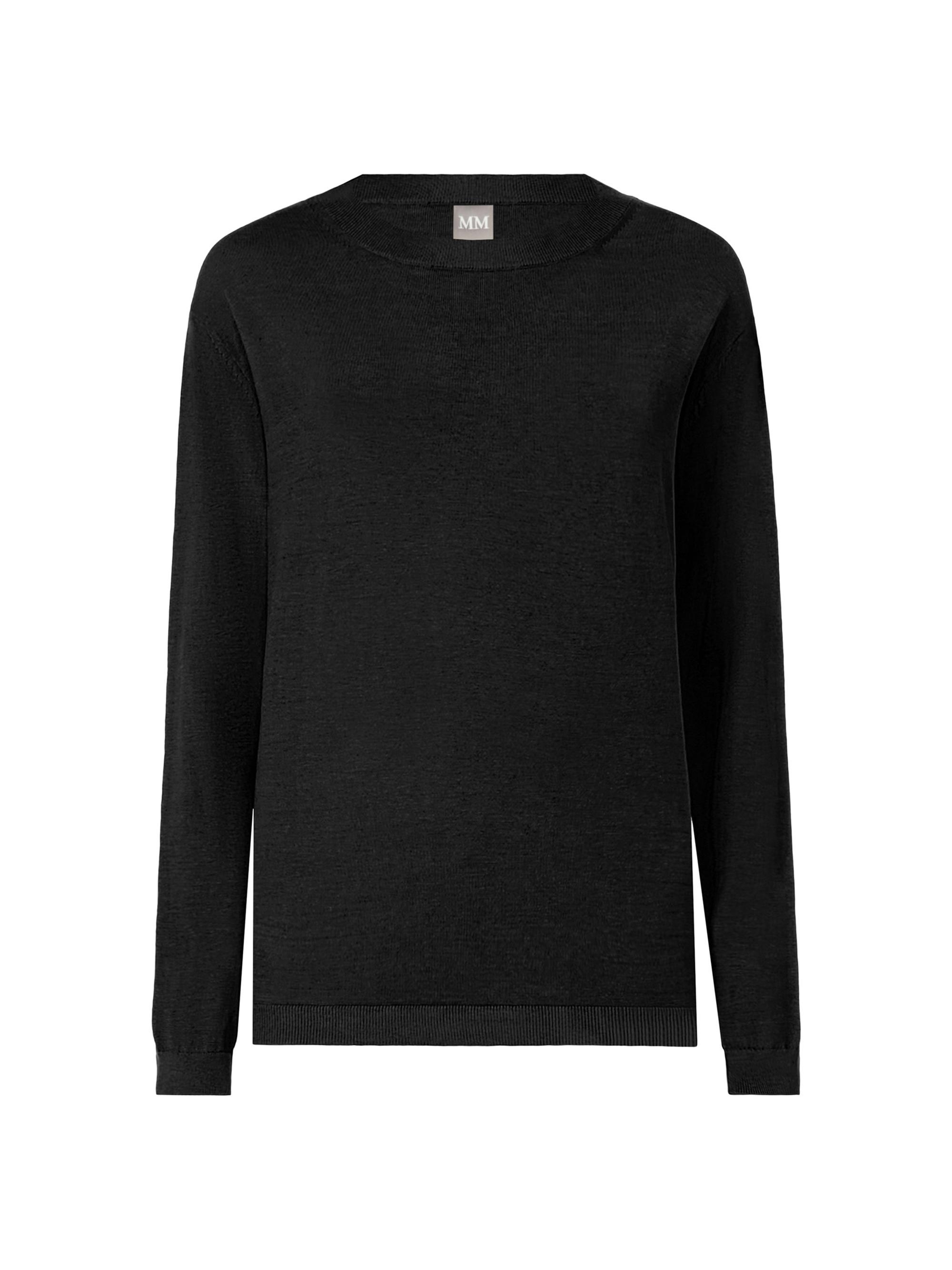 MM Max Mara Women's Silk and Cotton Yarn Sweater - Black