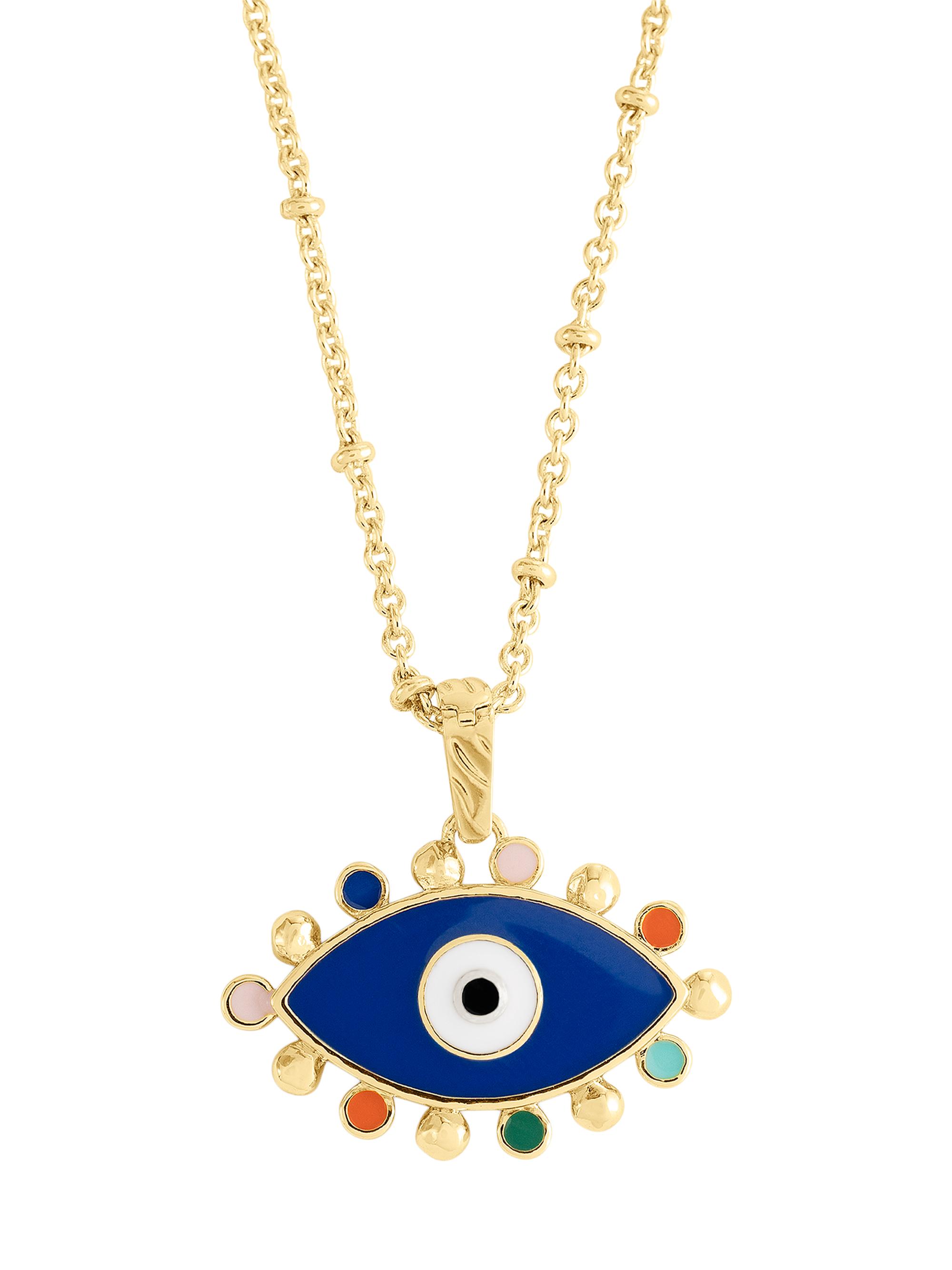 Anabel Aram Women's Milos 18K-Gold-Plated & Enamel Evil Eye Charm