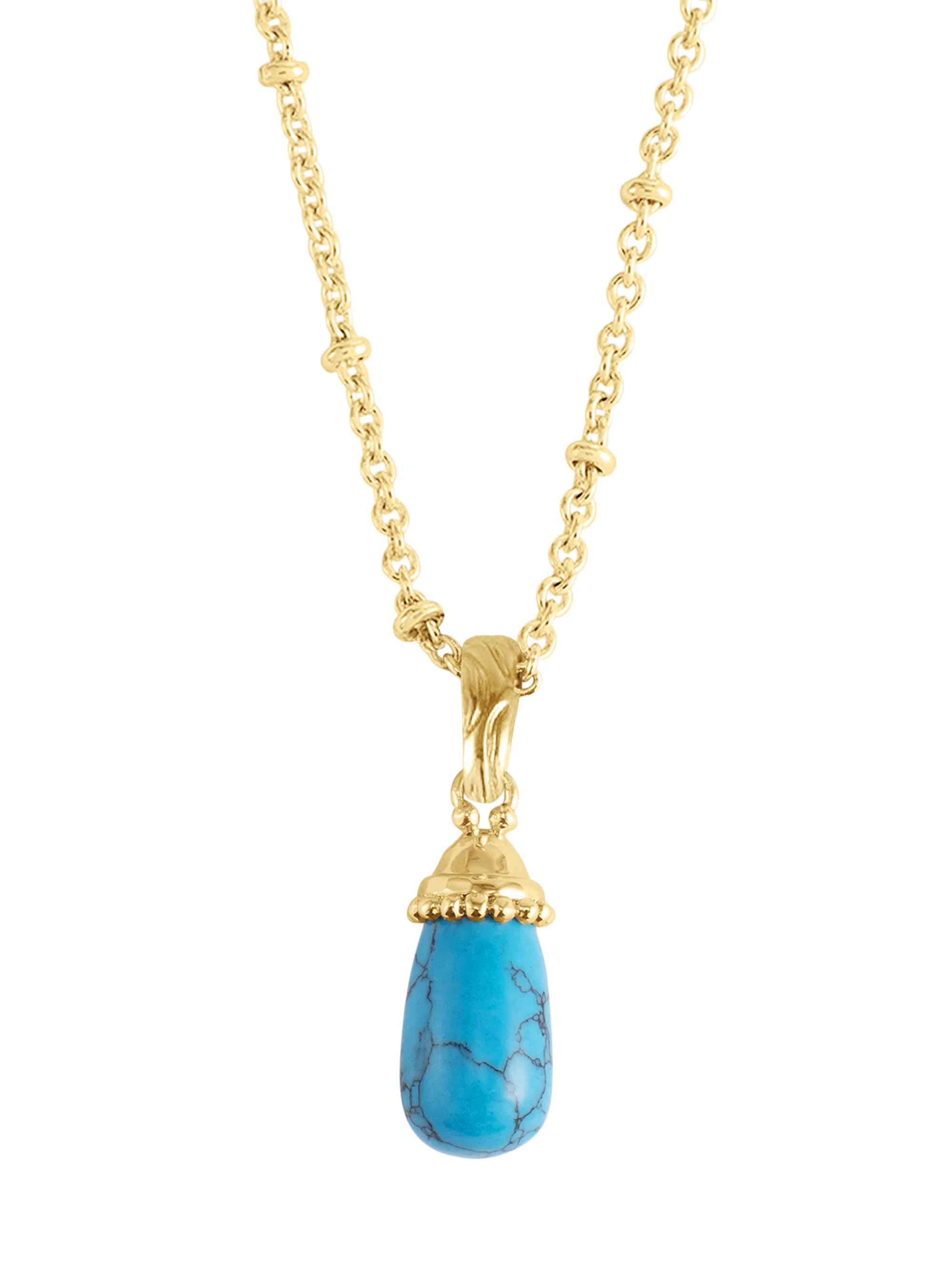 Anabel Aram Women's Milos 18K-Gold-Plated & Turquoise Charm - Turquoise