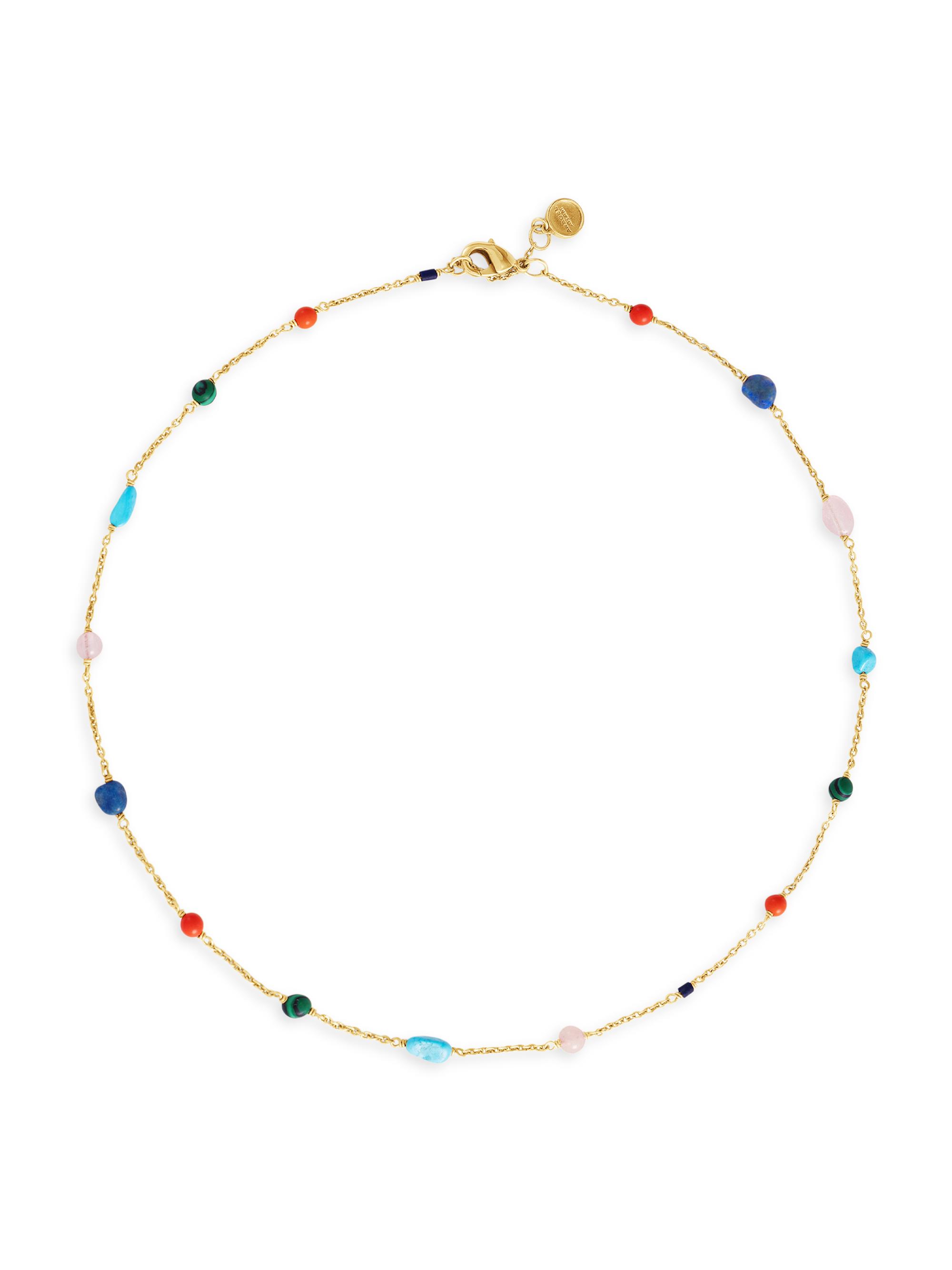 Anabel Aram Women's Milos 18K-Gold-Plated & Natural Stone Beaded Necklace