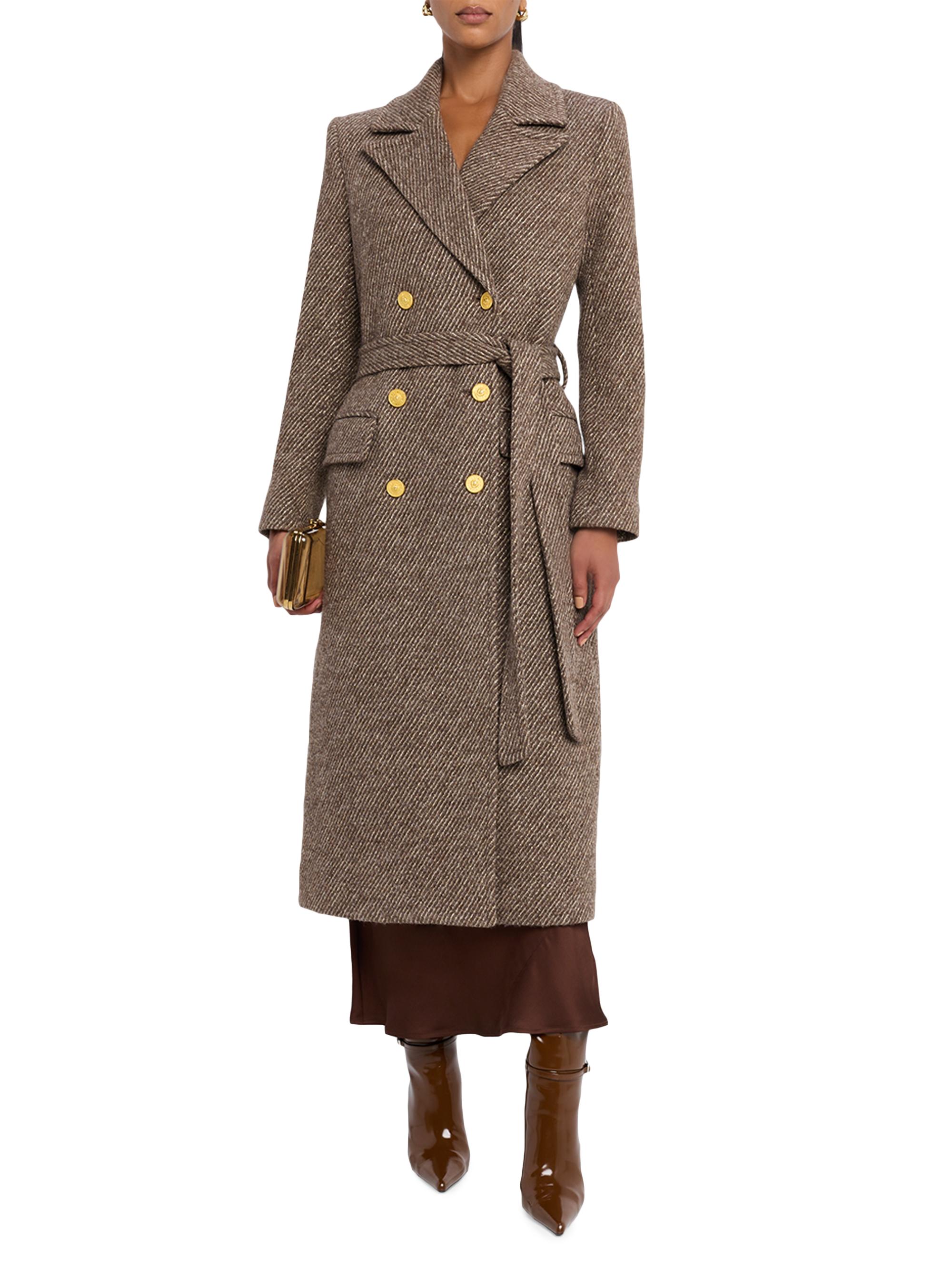 L'AGENCE Kolina Belted Twill Long Coat | Saks Fifth Avenue