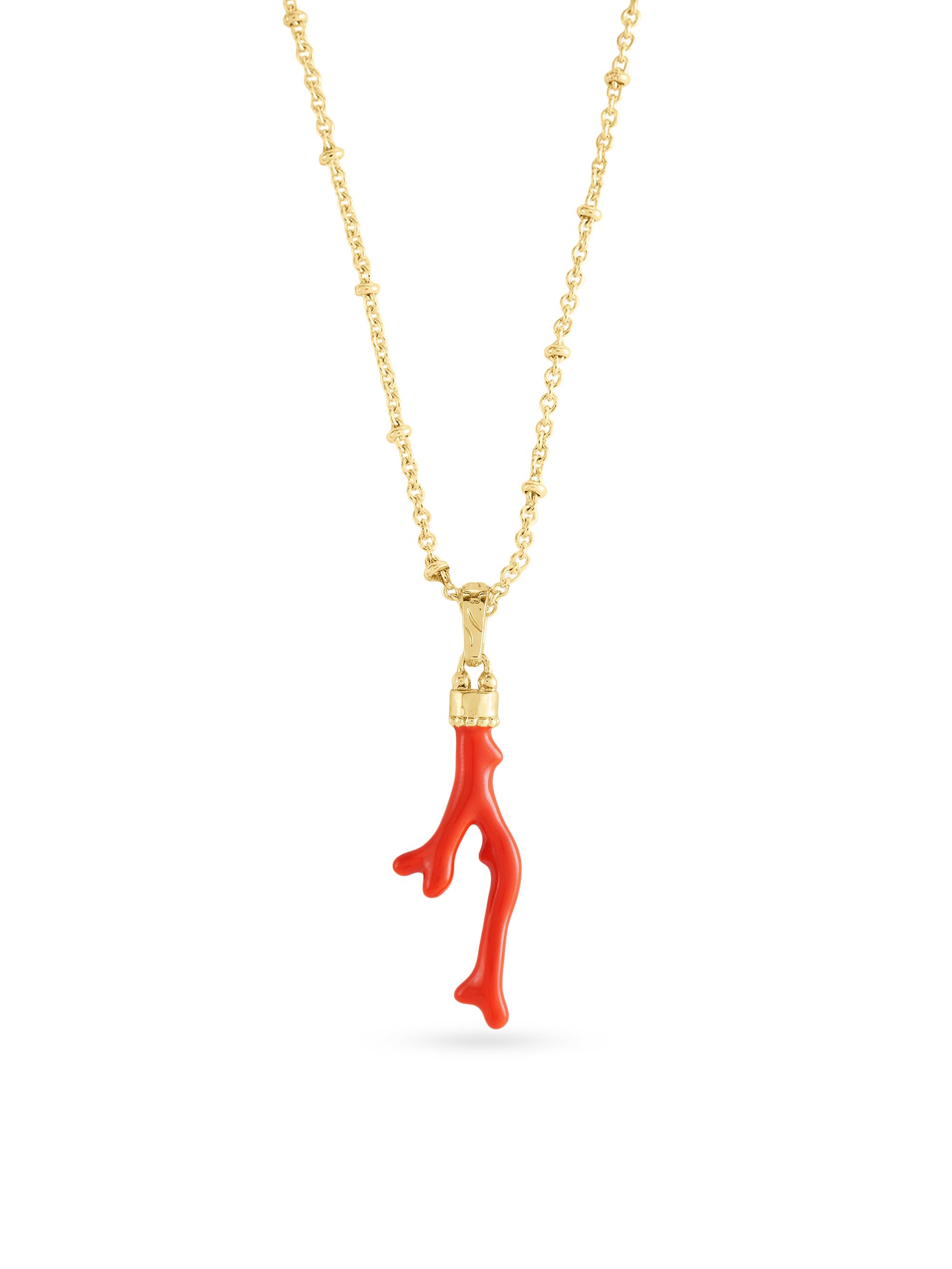 Anabel Aram Women's Milos 18K-Gold-Plated & Enamel Coral Charm - Coral
