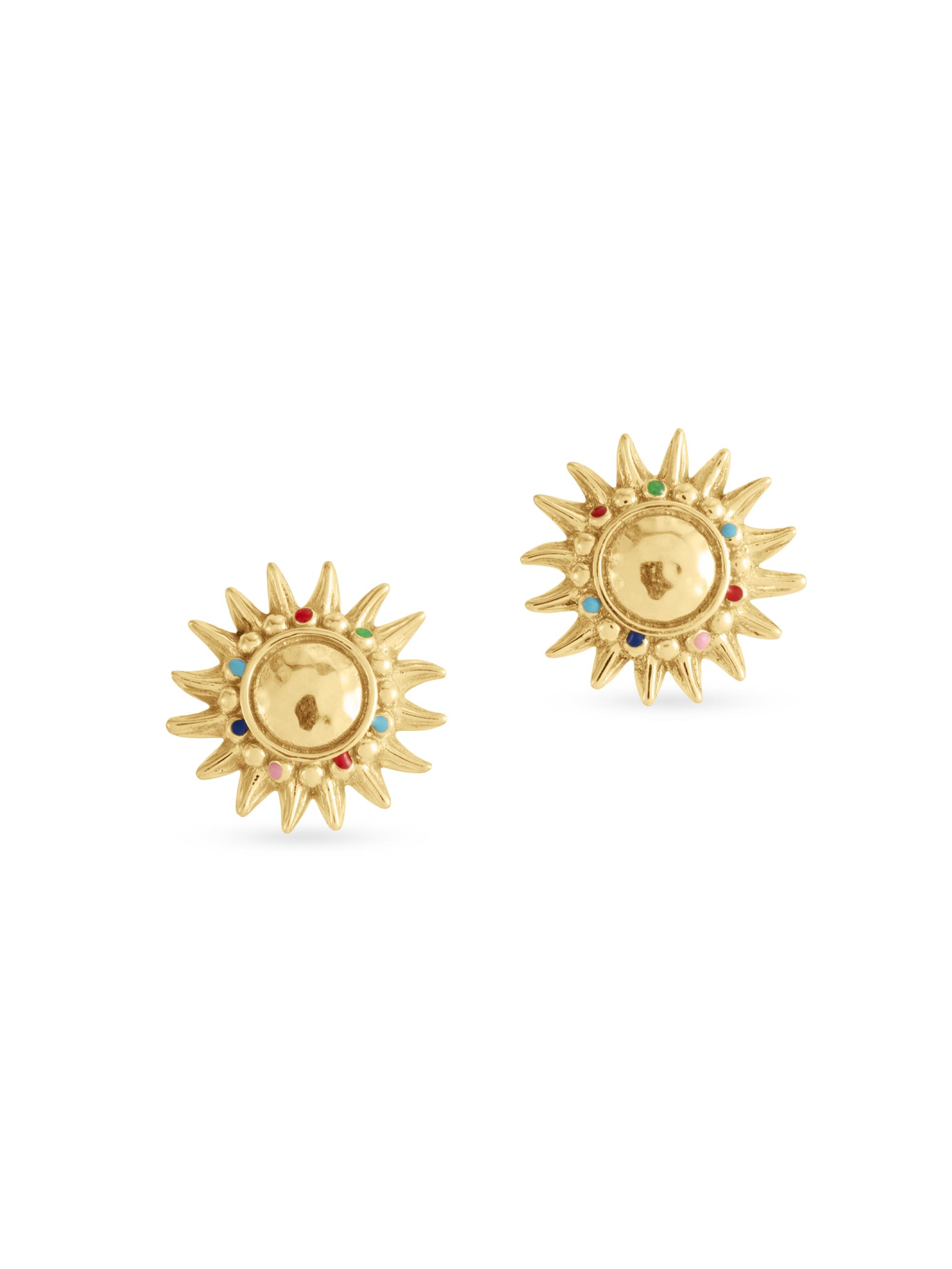 Anabel Aram Women's Milos Soleil 18K-Gold-Plated & Enamel Stud Earrings