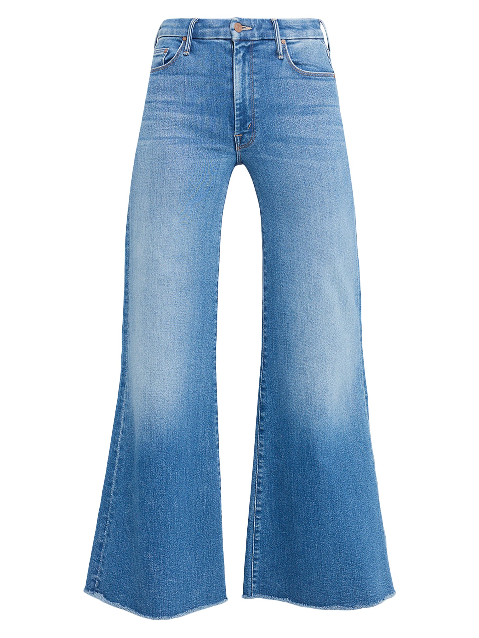 Mother Women's The Roller Mid-Rise Stretch Wide-Leg Fray Jeans - Fan Favorite