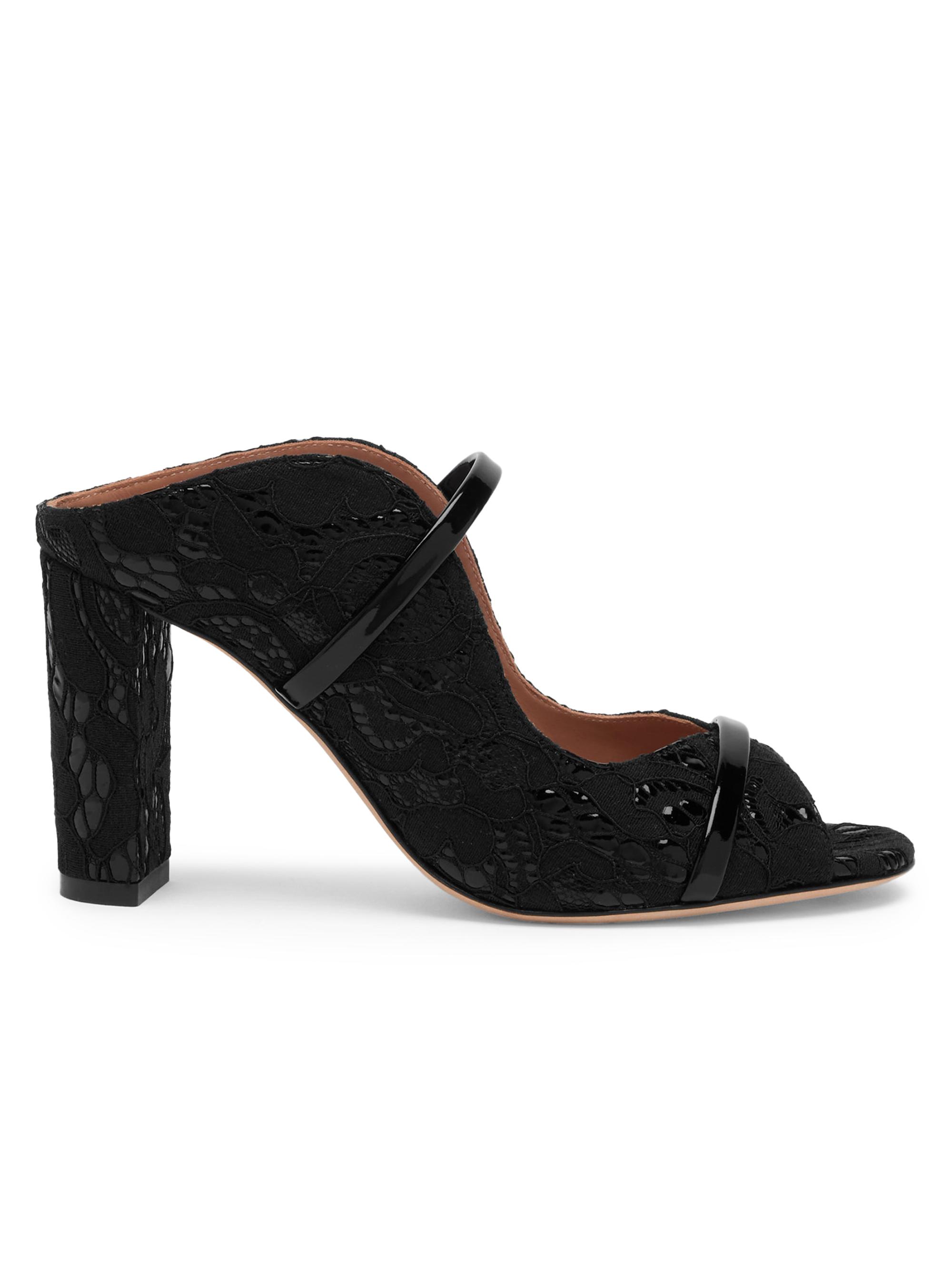 Malone Souliers Women's Norah 85MM Lace Gloss Sandals - Black