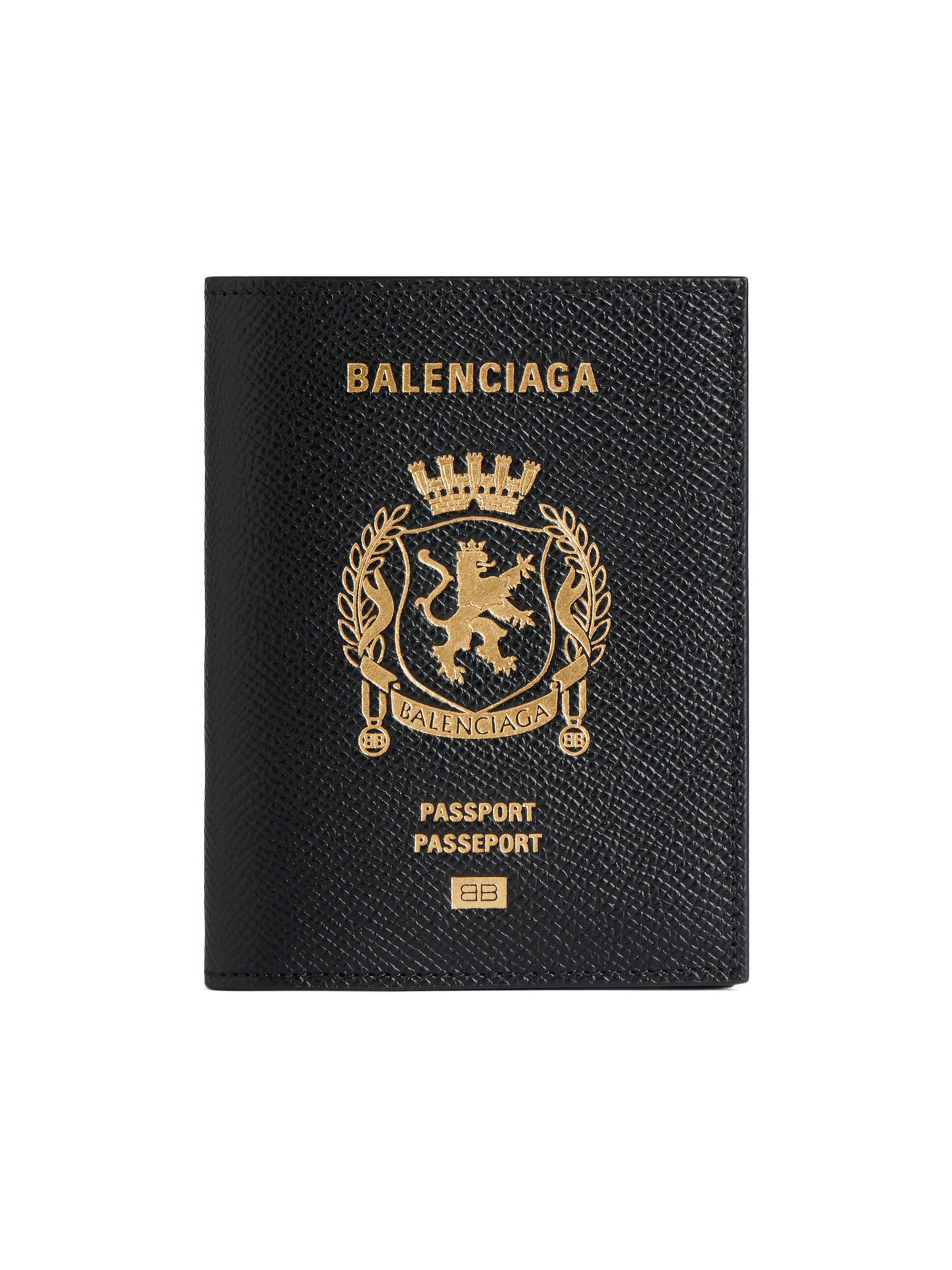 Balenciaga Passport Vertical Bifold Wallet - Black