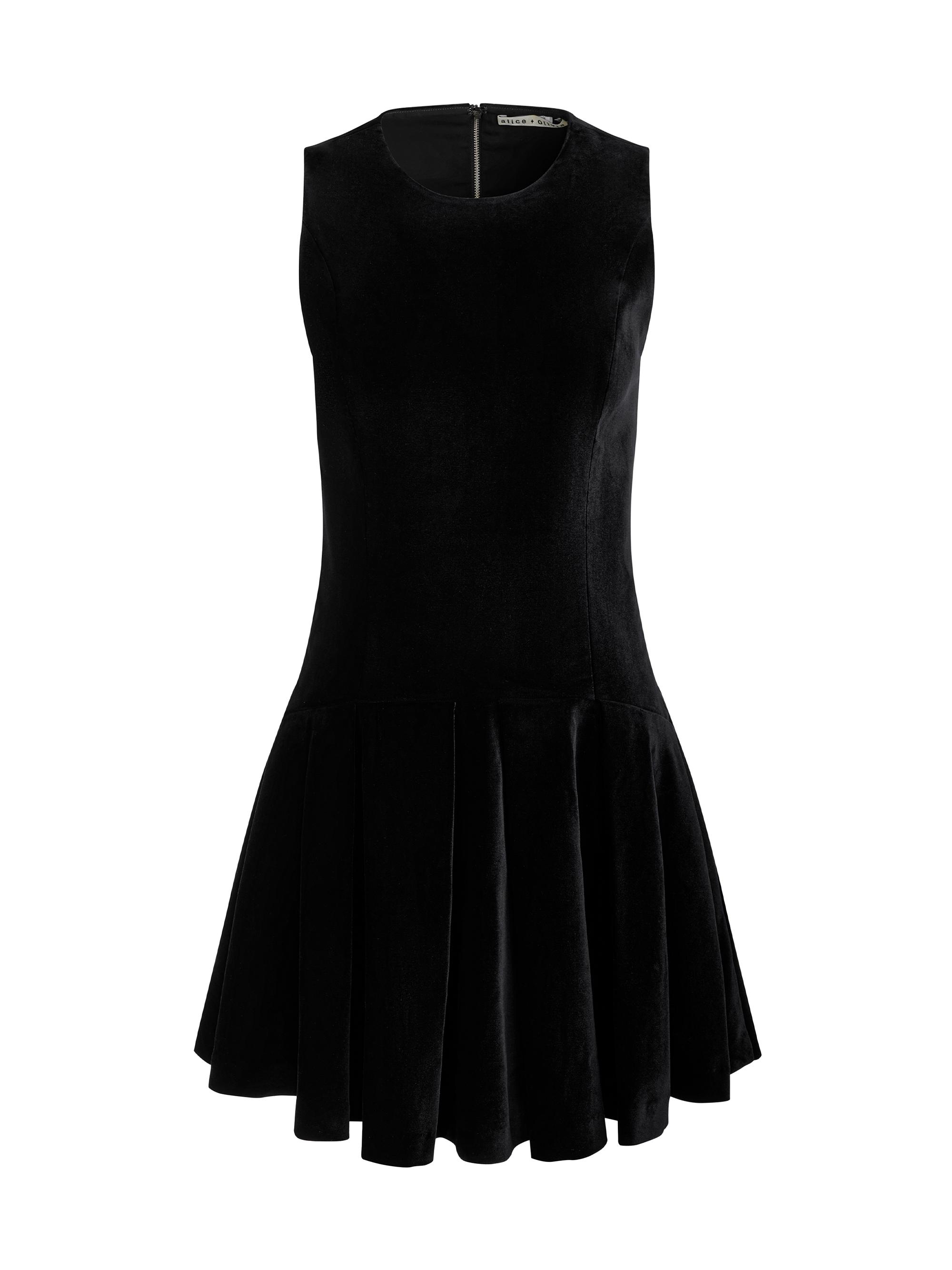 ALICE + OLIVIA Adley Velvet Drop-Waist Minidress | Saks Fifth Avenue