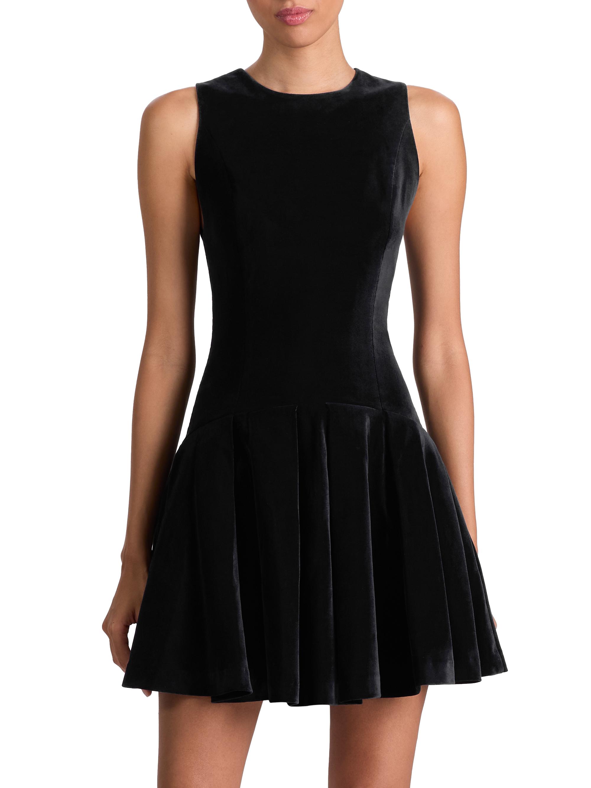 ALICE + OLIVIA Adley Velvet Drop-Waist Minidress | Saks Fifth Avenue