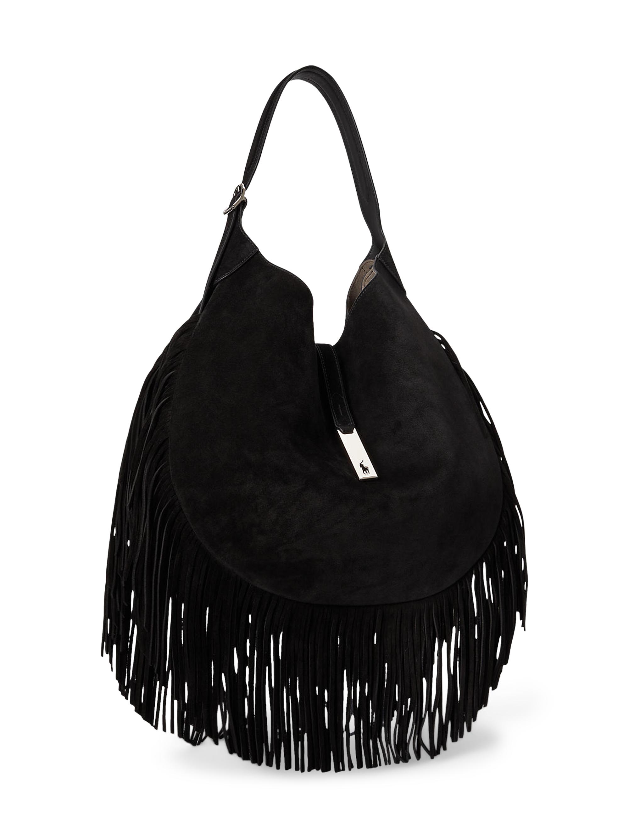 Polo Ralph Lauren Large Polo ID Fringed Suede Shoulder Bag | Saks