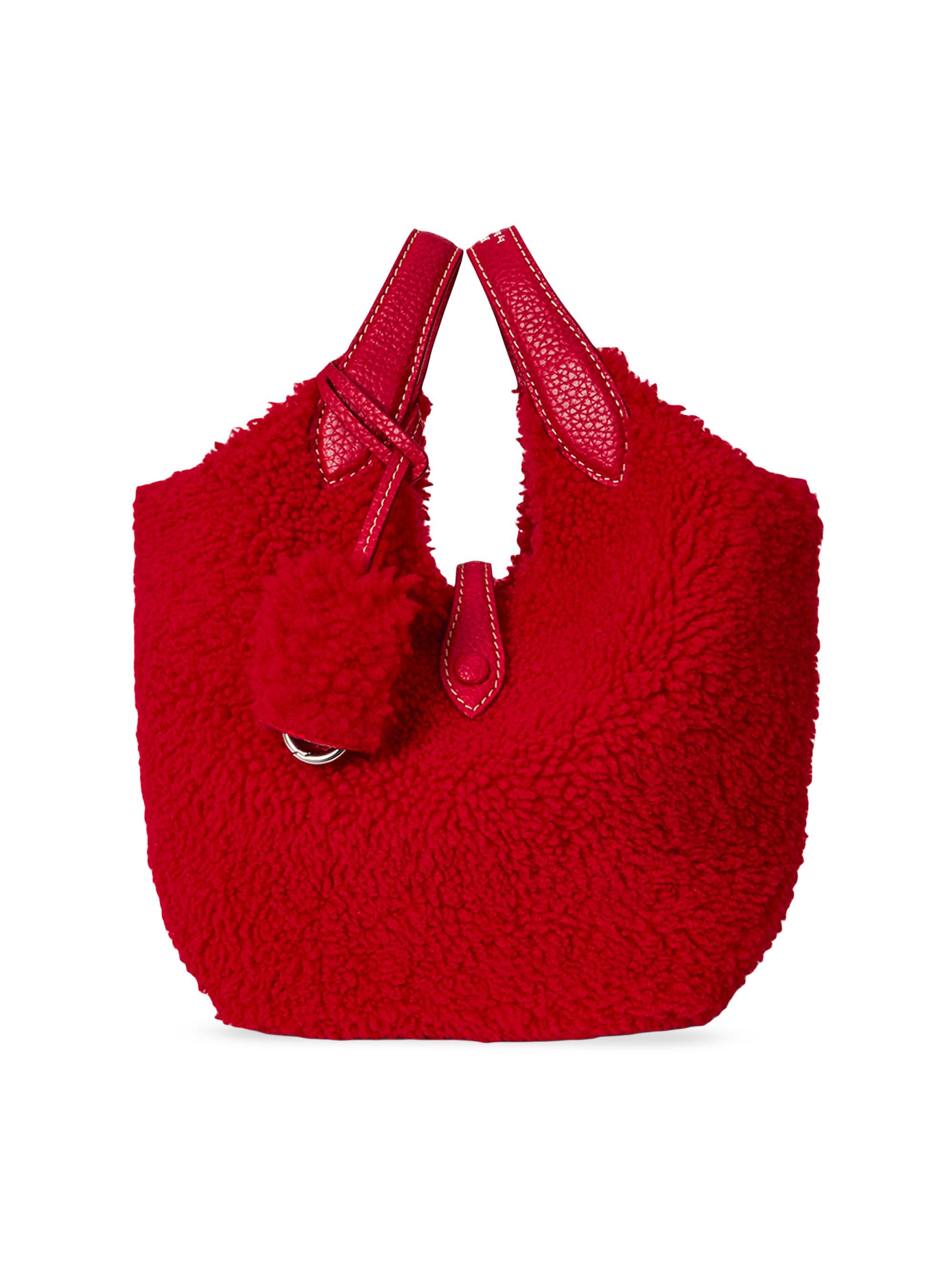 Polo Ralph Lauren Women's  Polo Play Shearling Tote Bag - Cardinal Red