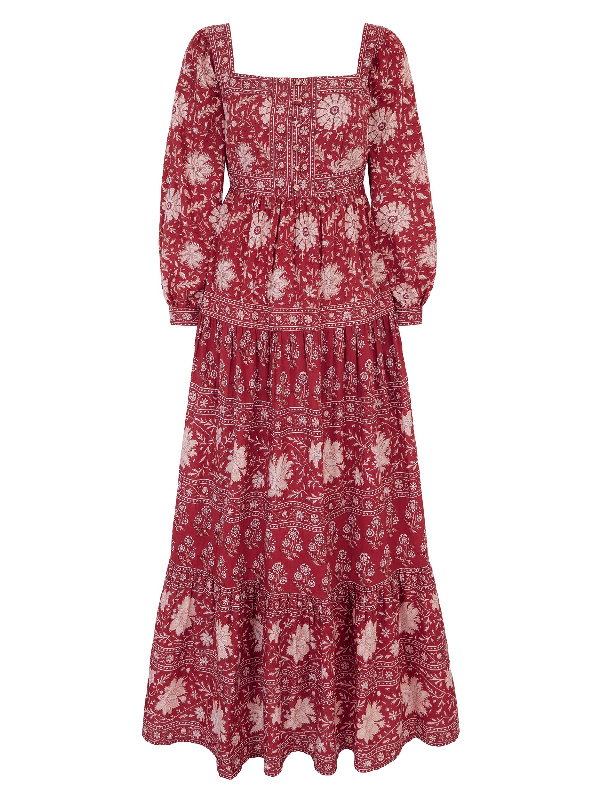 Pink City Prints Women's Rust Borders Lucia Dress - Brown