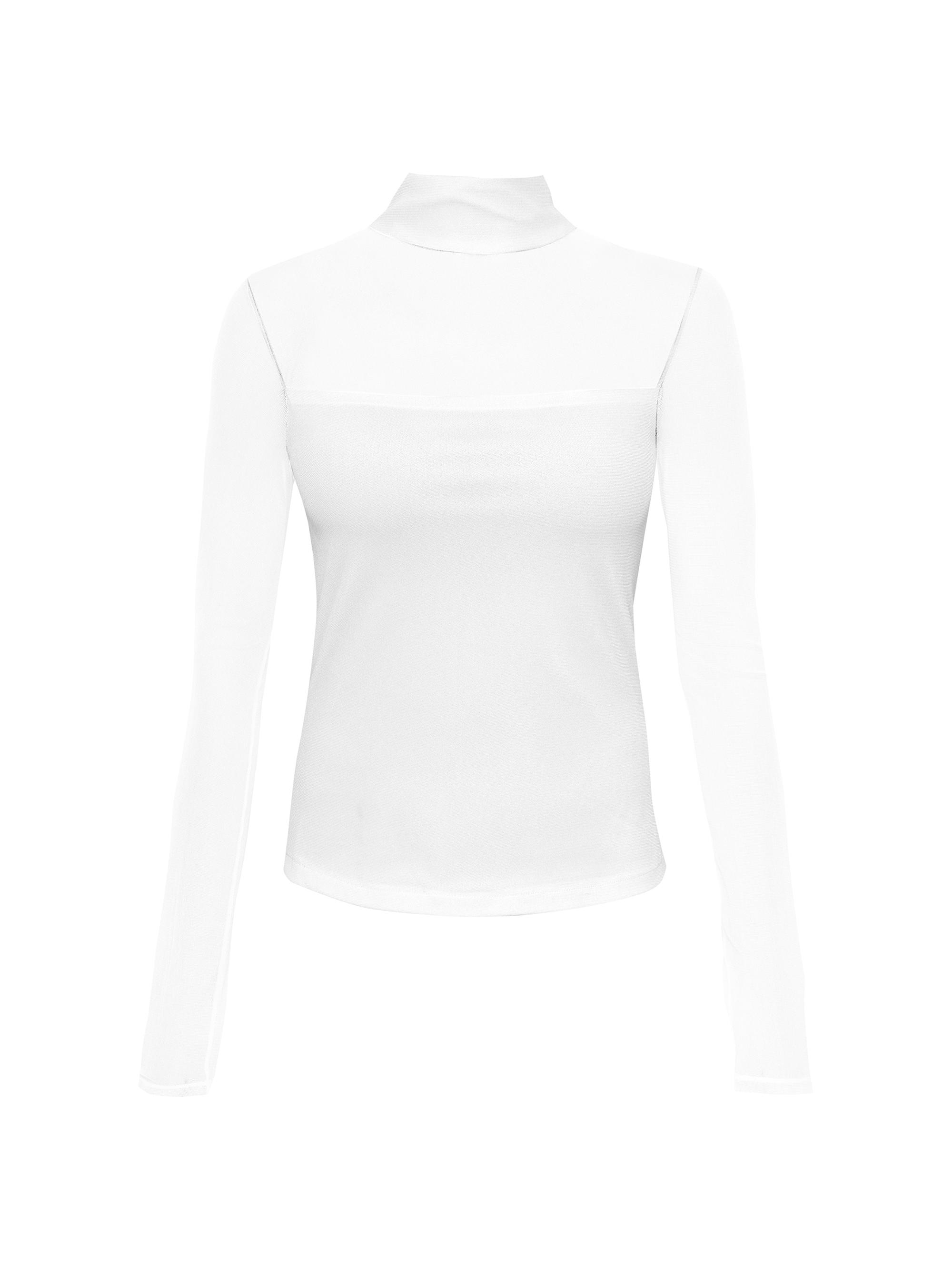 me ISSEY MIYAKE ホワイト ワッフル素材　長袖 トップス me ISSEY MIYAKE ホワイト ワッフル素材 長袖 トップス