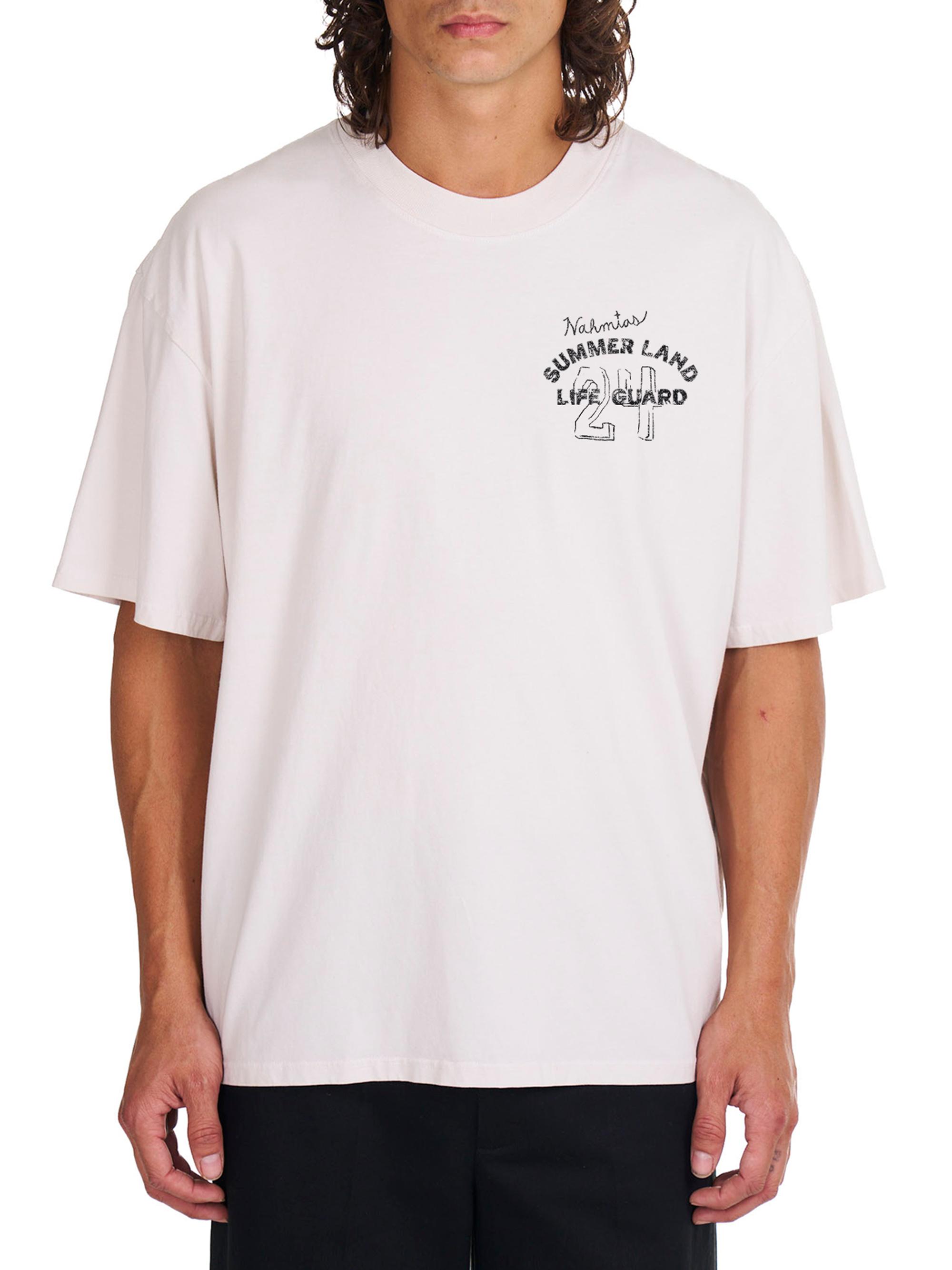 Nahmias Men's Life Guard Script Boxy T-Shirt - White Jersey