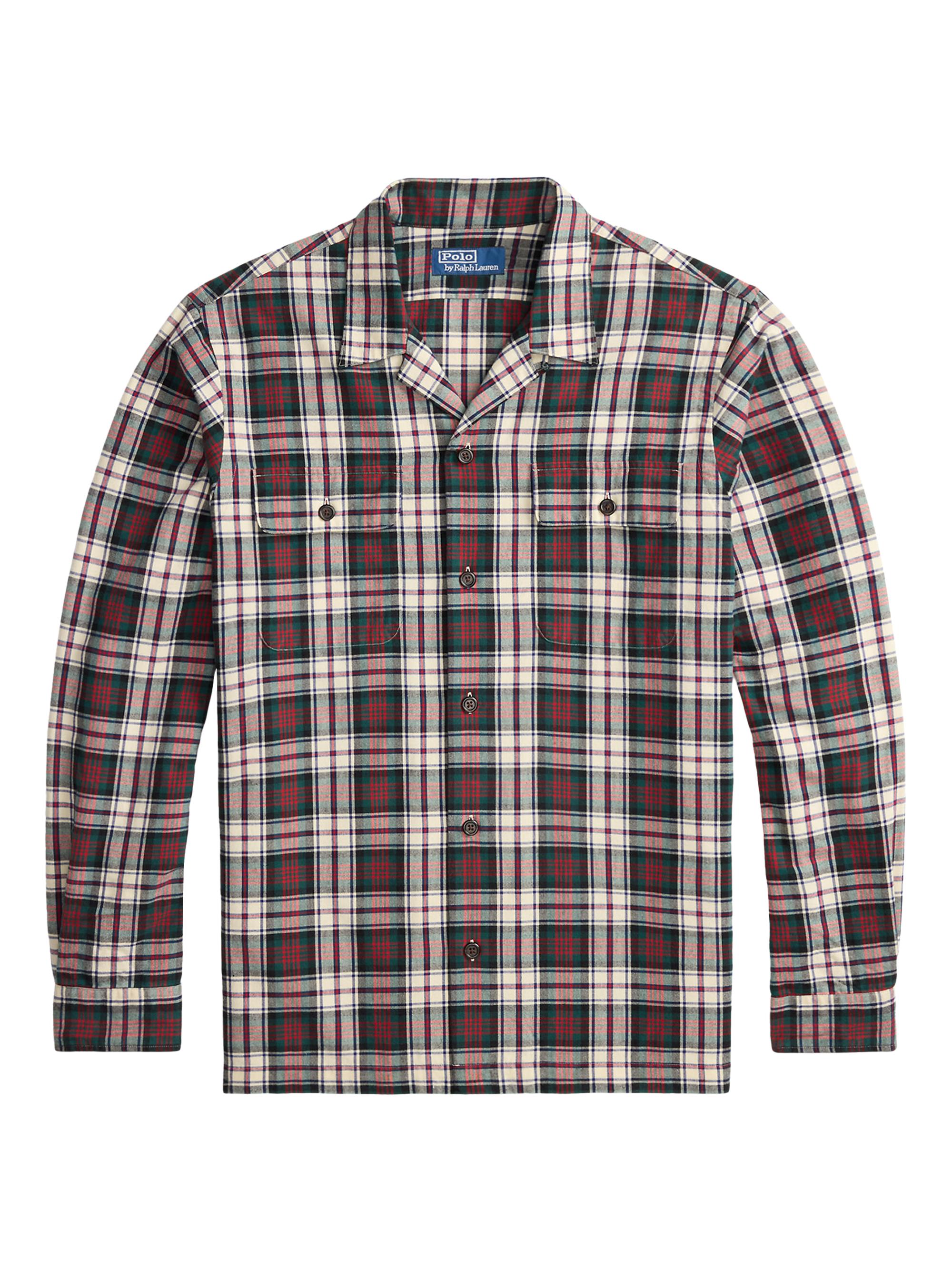 Polo Ralph Lauren Men's Plaid Brushed Cotton Oxford Shirt - Cream Green Multi