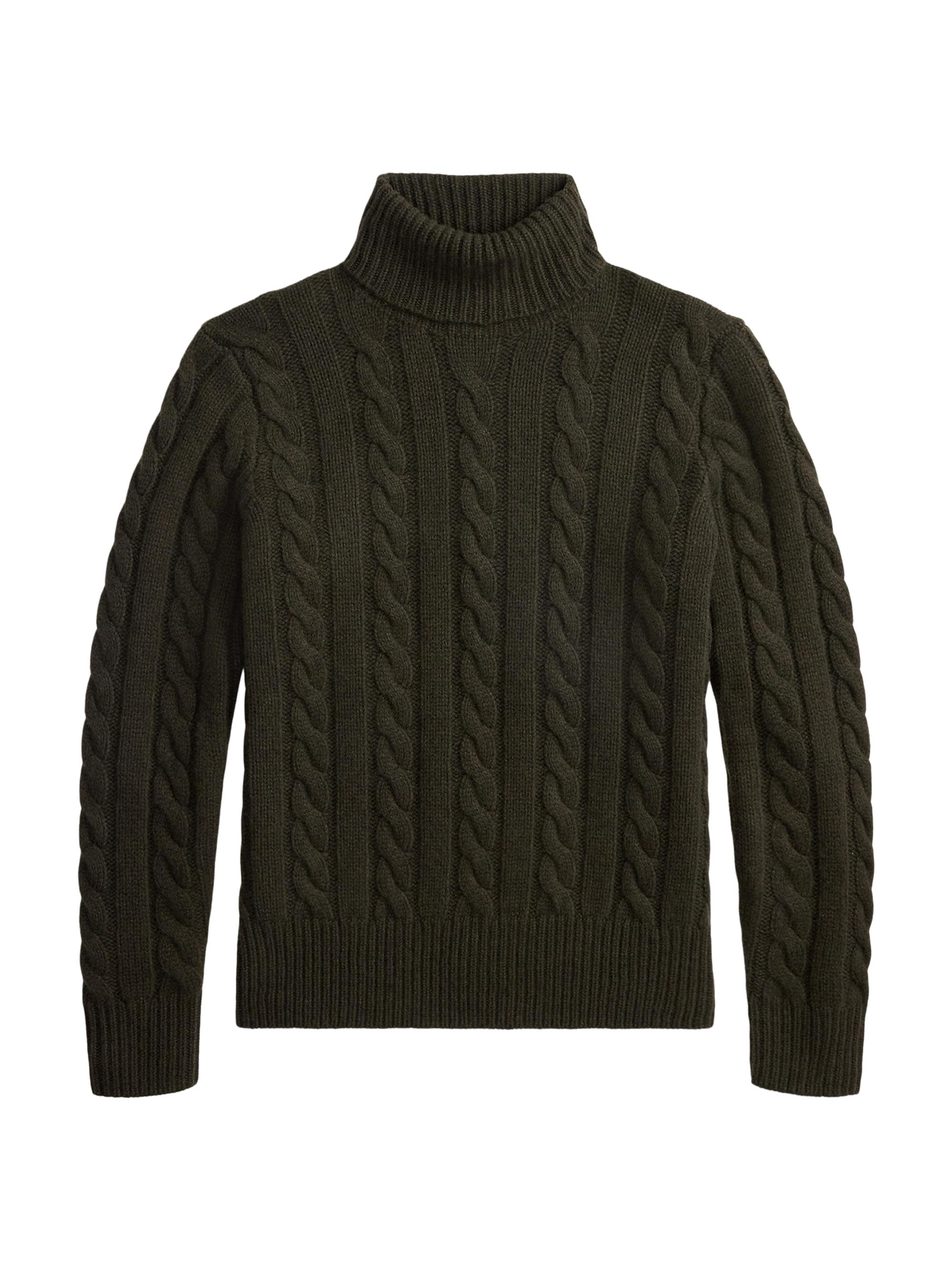 Polo Ralph Lauren Wool-Cashmere Cable-Knit Turtleneck Sweater