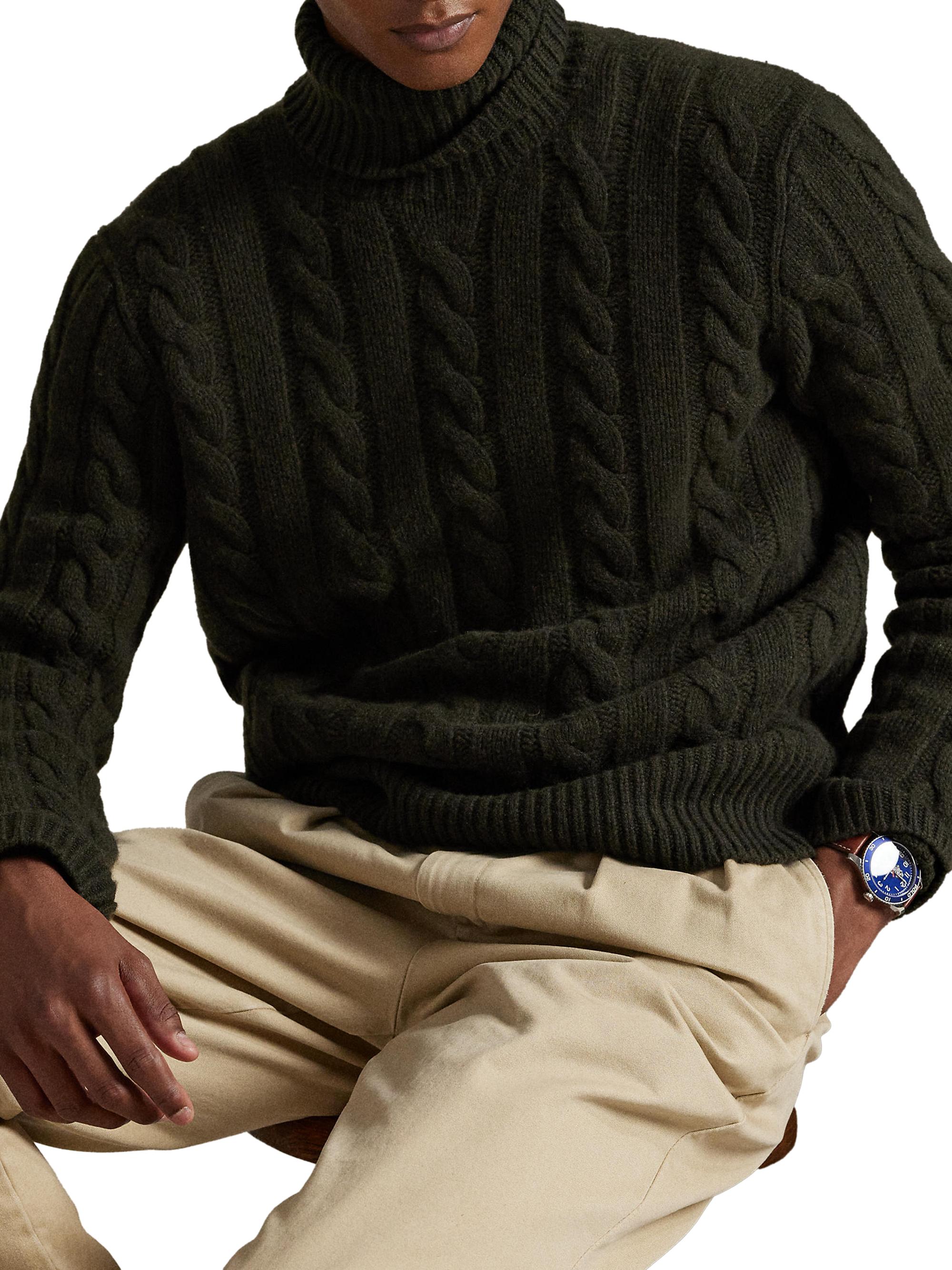 Polo Ralph Lauren Wool-Cashmere Cable-Knit Turtleneck Sweater