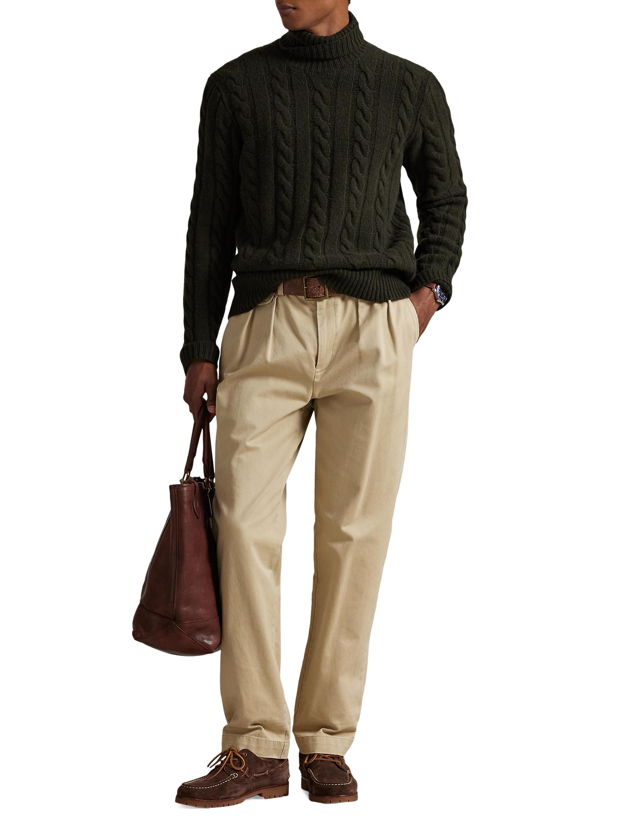 Polo Ralph Lauren Wool-Cashmere Cable-Knit Turtleneck Sweater