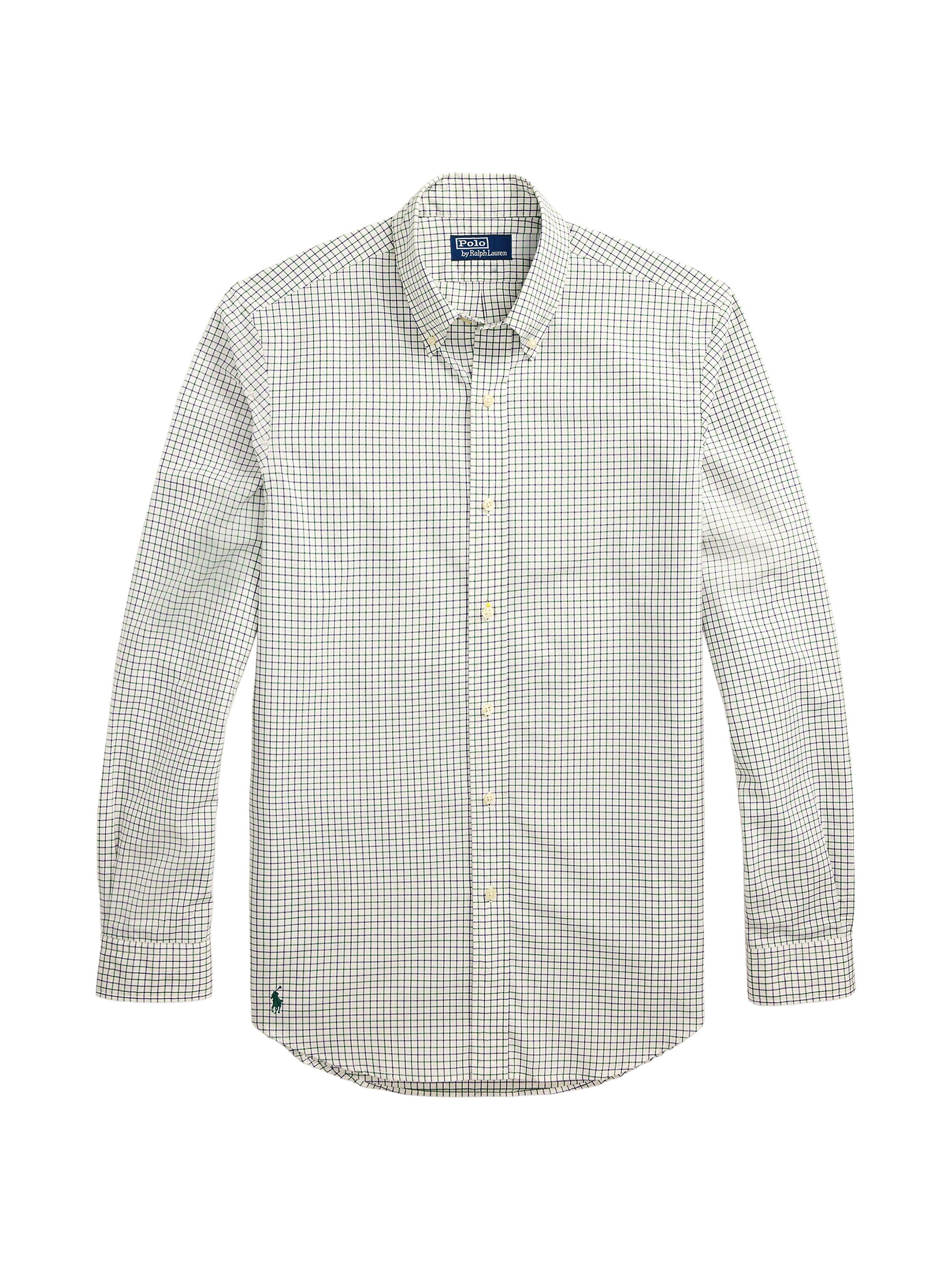 Polo Ralph Lauren Men's Tattersall Cotton Poplin Button-Down Shirt - Cream Forest Multi