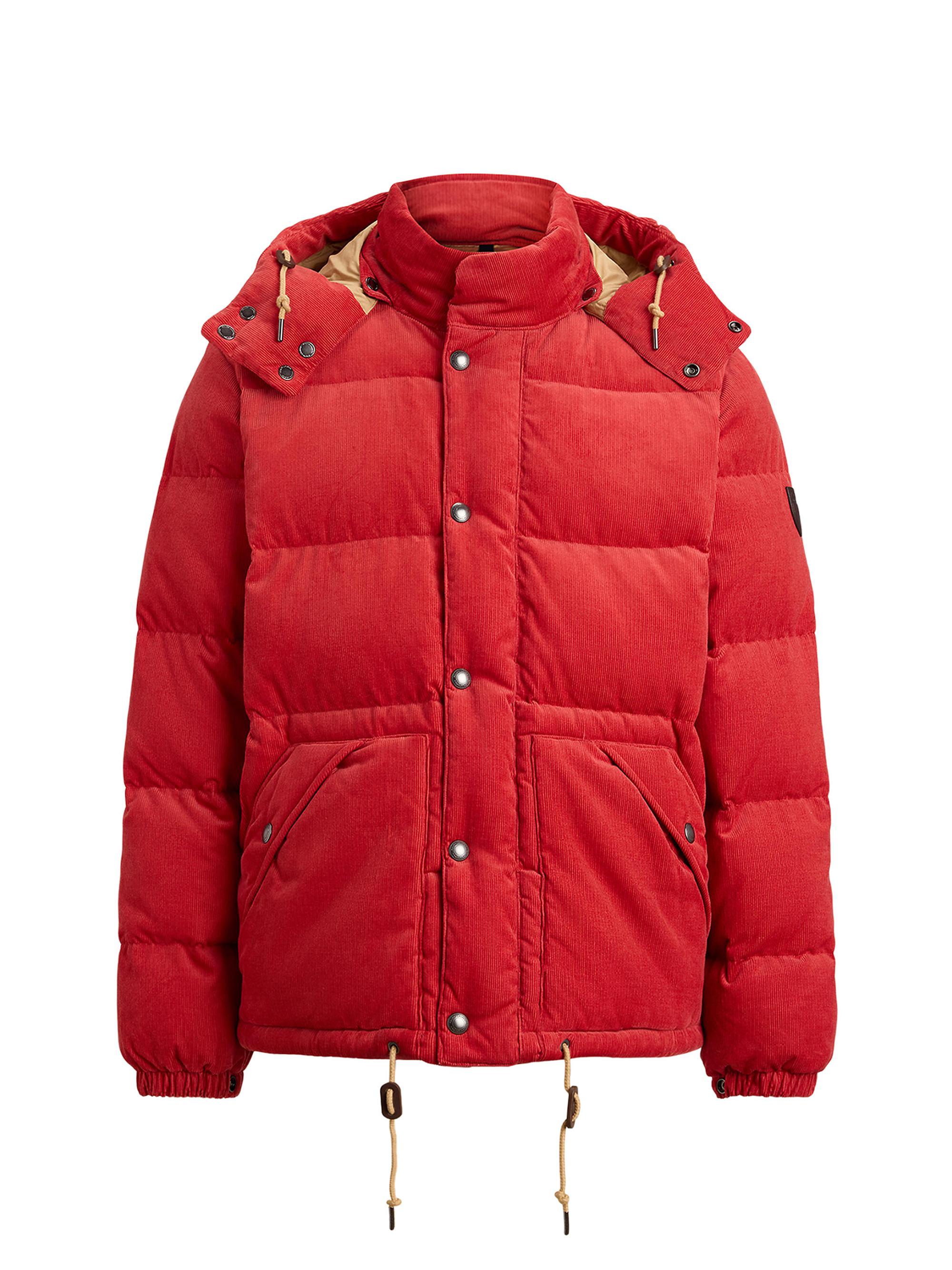 Polo Ralph Lauren Men's The Wainwright Corduroy Hooded Down Jacket - Spring Red