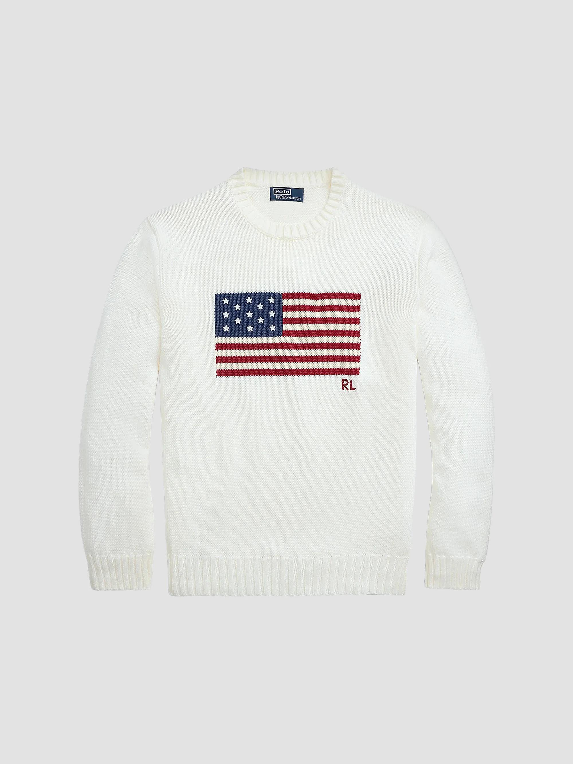 Polo Ralph Lauren The Iconic Flag Cotton Sweater | Saks Fifth Avenue