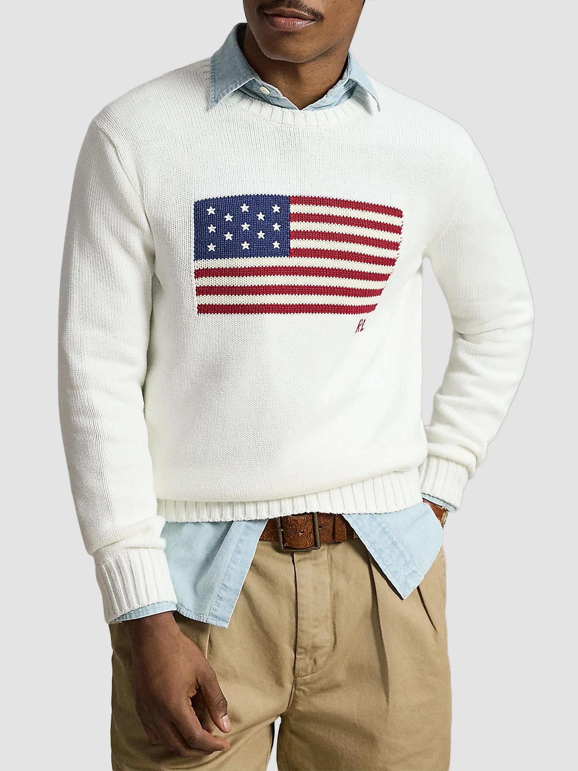 Polo Ralph Lauren The Iconic Flag Cotton Sweater | Saks Fifth Avenue