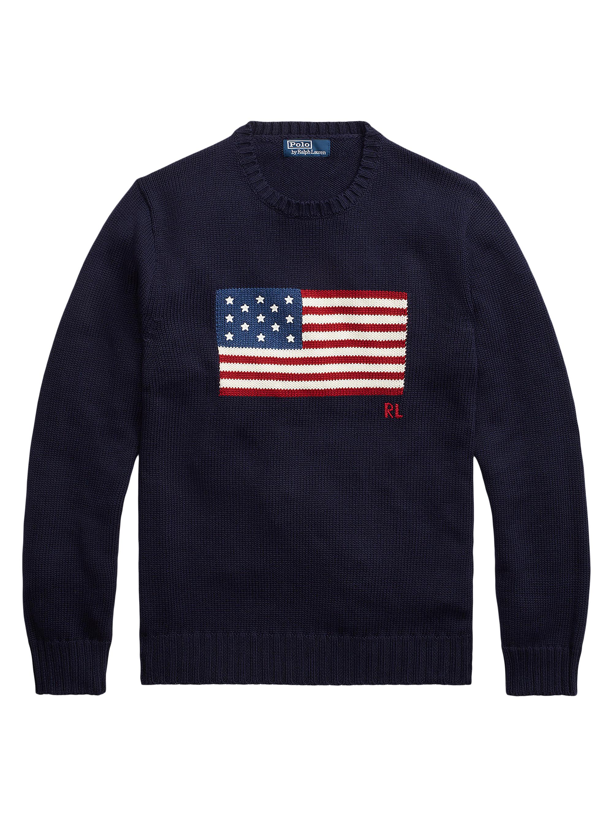 Polo Ralph Lauren Men's The Iconic Flag Cotton Sweater - Hunter Navy