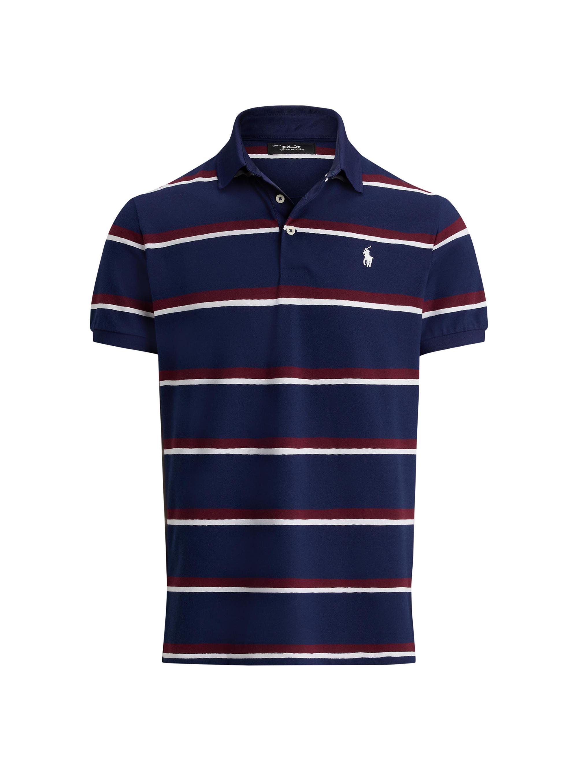 RLX Ralph Lauren Men's Striped Performance Piqué Polo Shirt - Refined Navy Multi