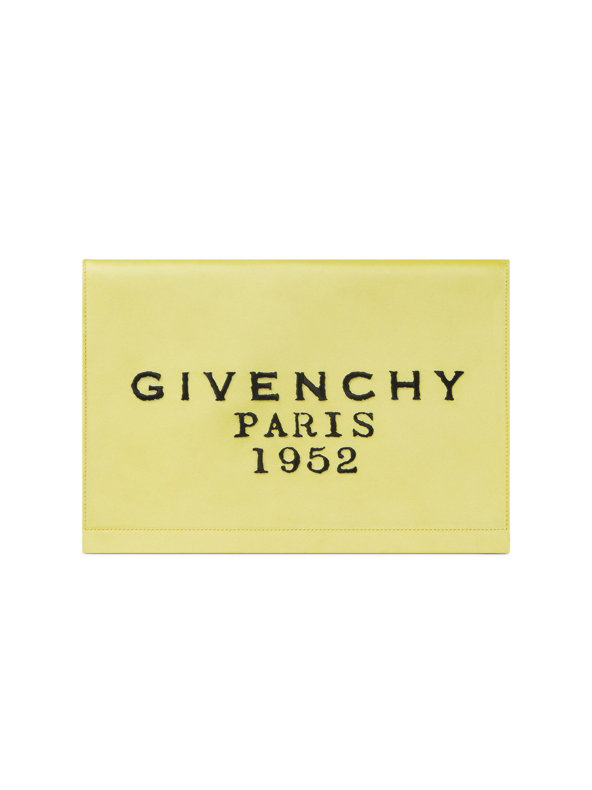 Givenchy Women's Paris 1952 Pochette in Satin - Acid Yellow