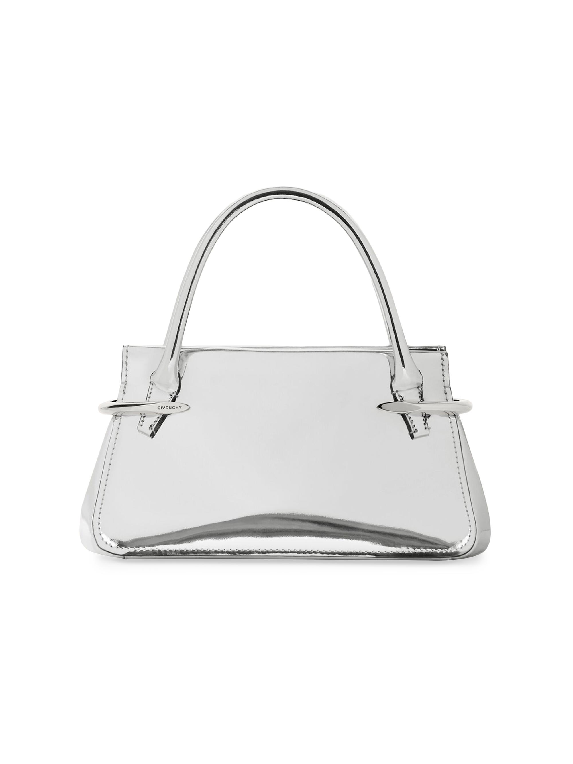 Givenchy Women's Mini Pinch Top Handle Bag in Mirror Effect Leather - Silvery