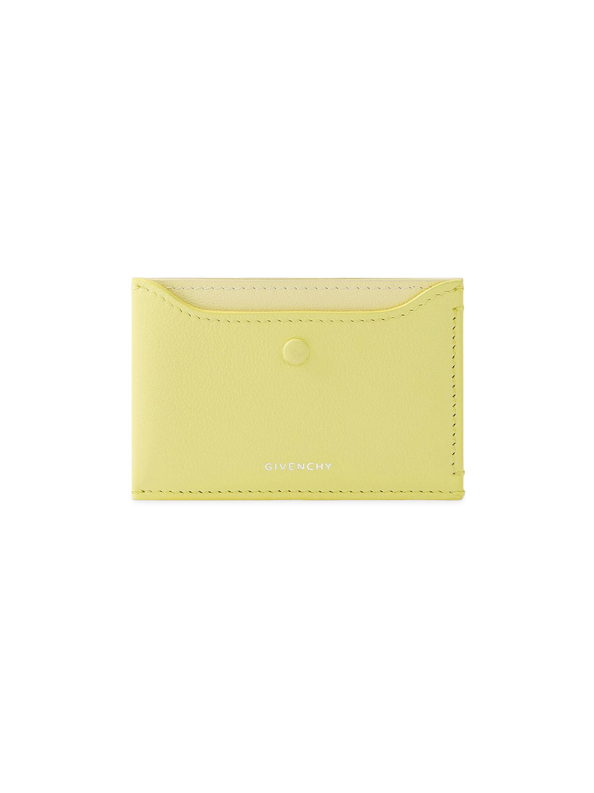 Givenchy Women's Day Card Holder in Grained Leather - Acid Yellow