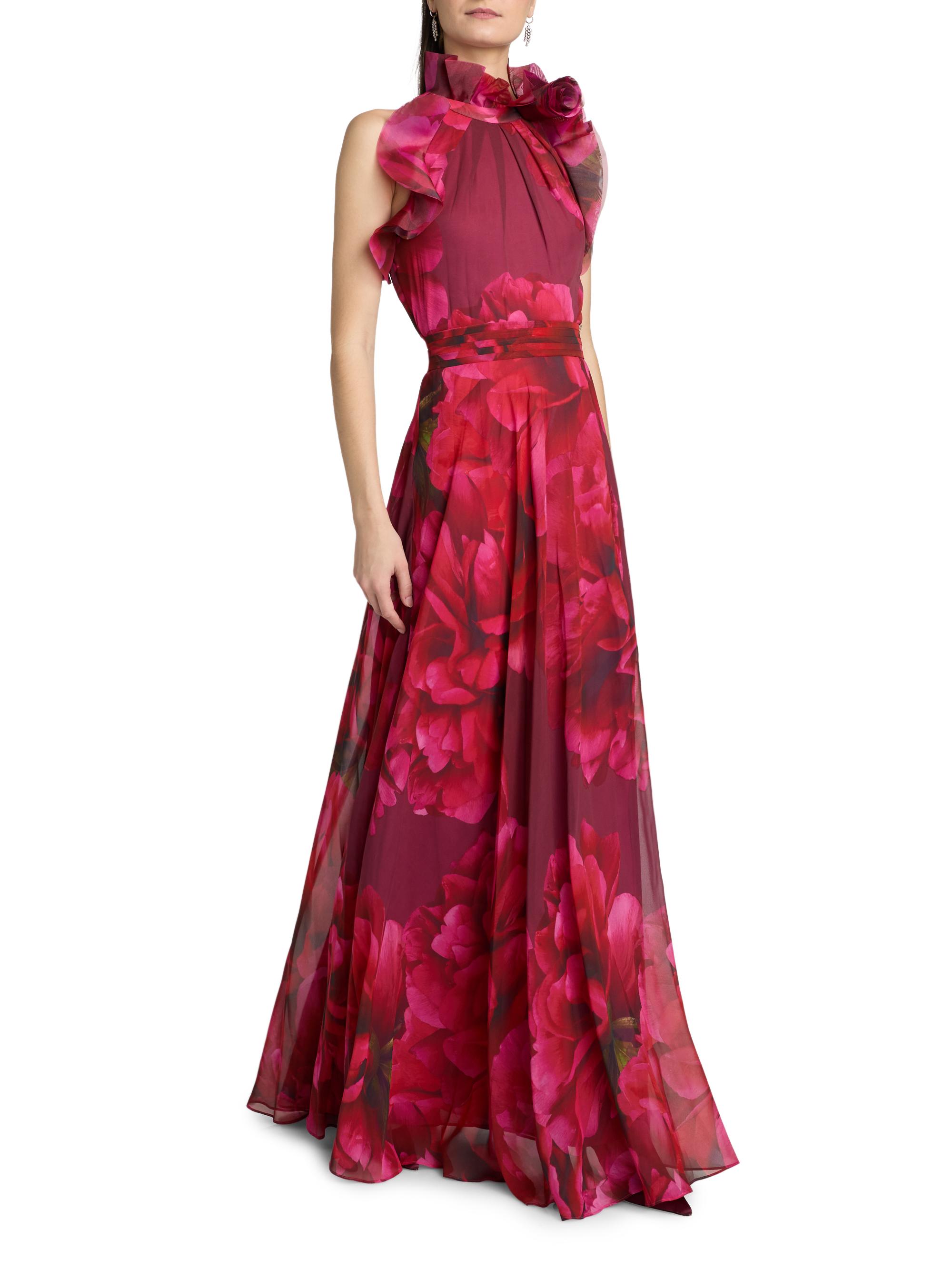 Organza Saks Teri Jon Dresses Teri Jon By Rickie Freeman Ruffled Floral  Chiffon Organza