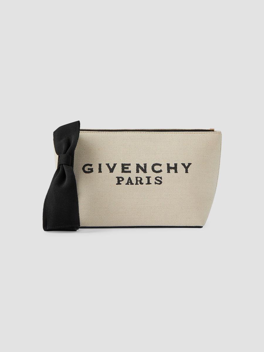 Givenchy Small Pouch in Canvas with Bow | Saks Fifth Avenue