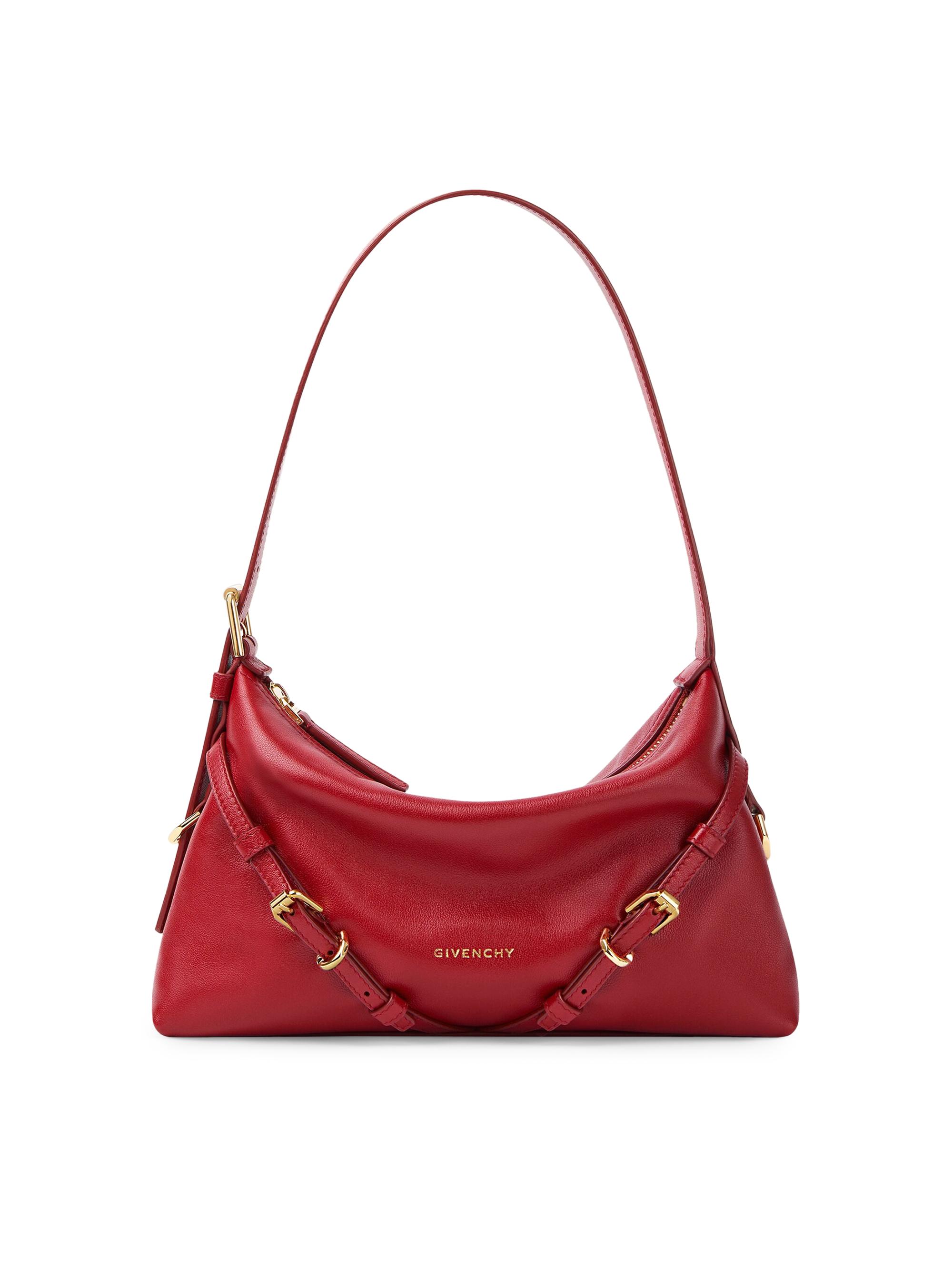 Givenchy Women's Mini Voyou Shoulder Bag in Shiny Leather - Dark Red