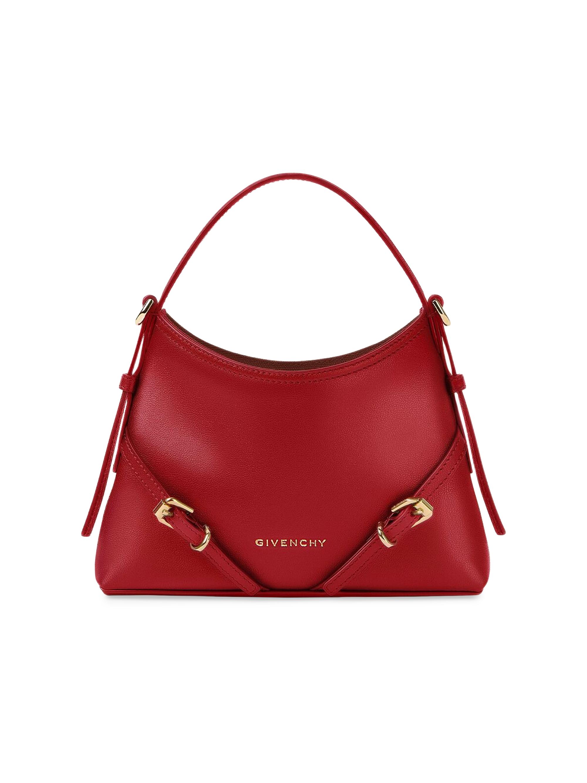 Givenchy Women's Nano Voyou Top Handle Bag in Shiny Leather - Dark Red