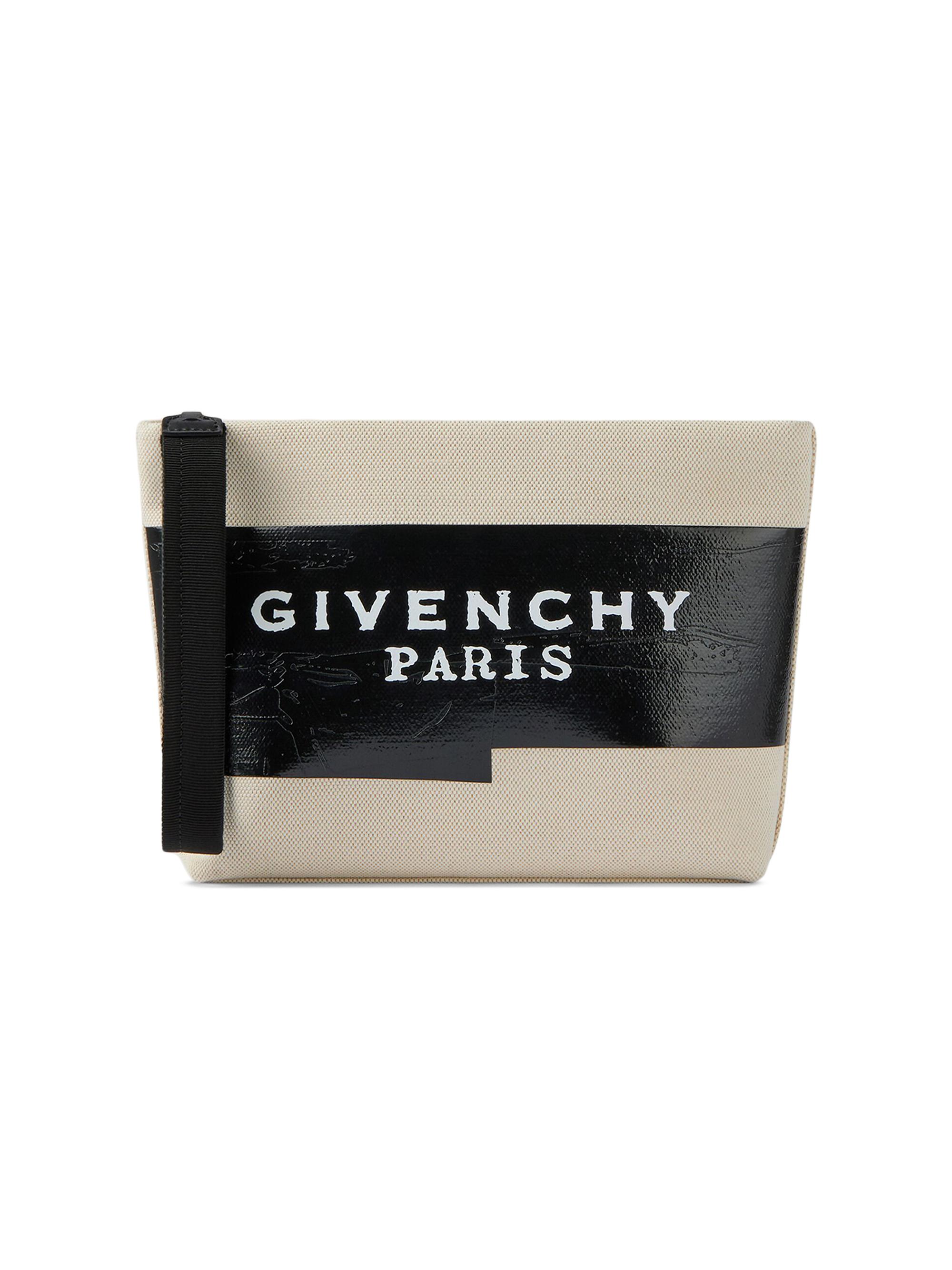 Givenchy Women's Tape Pouch in Canvas - Beige Black
