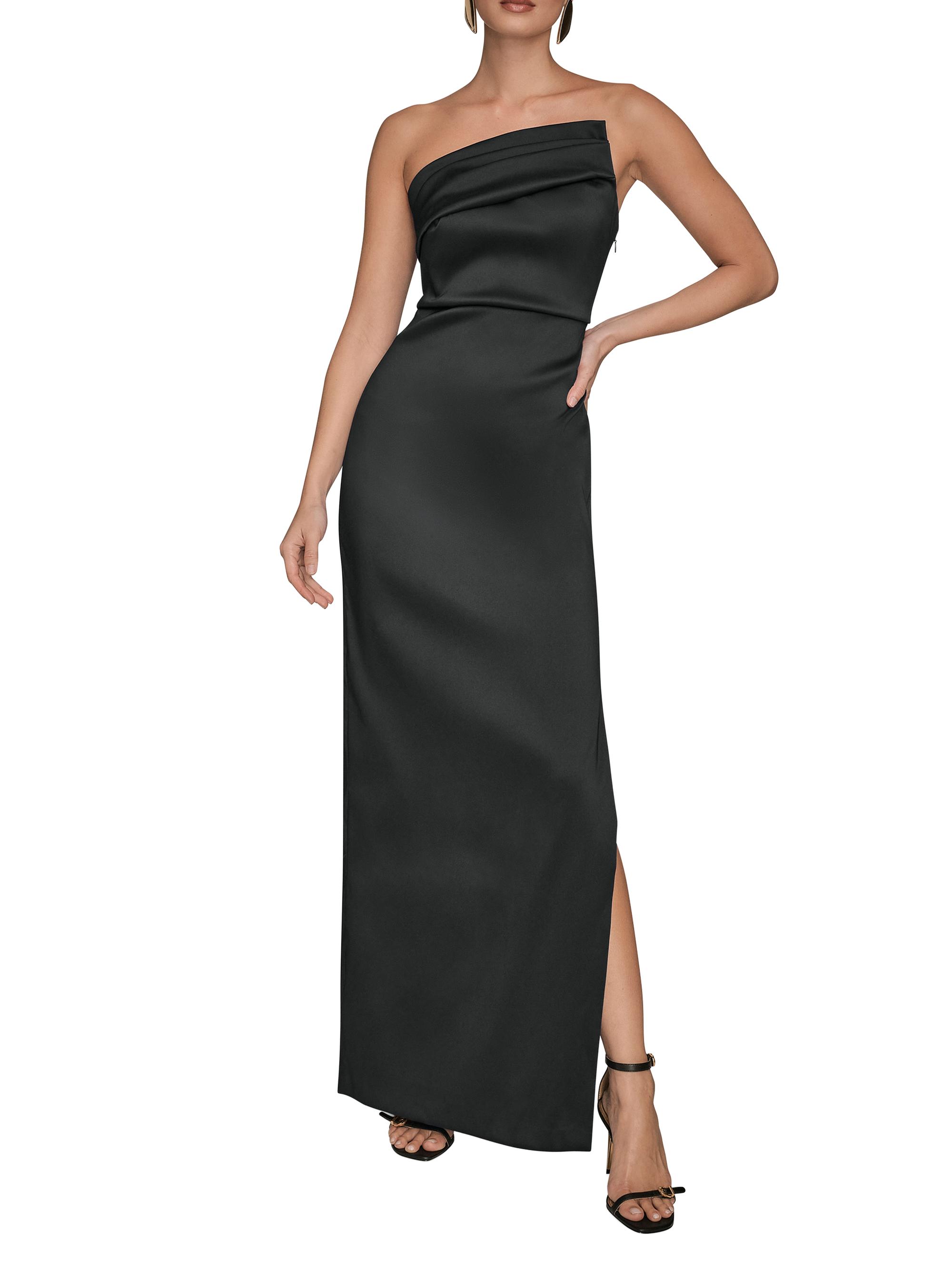 Donna Karan New York Women's Asymmetric Stretch-Mikado Gown - Black