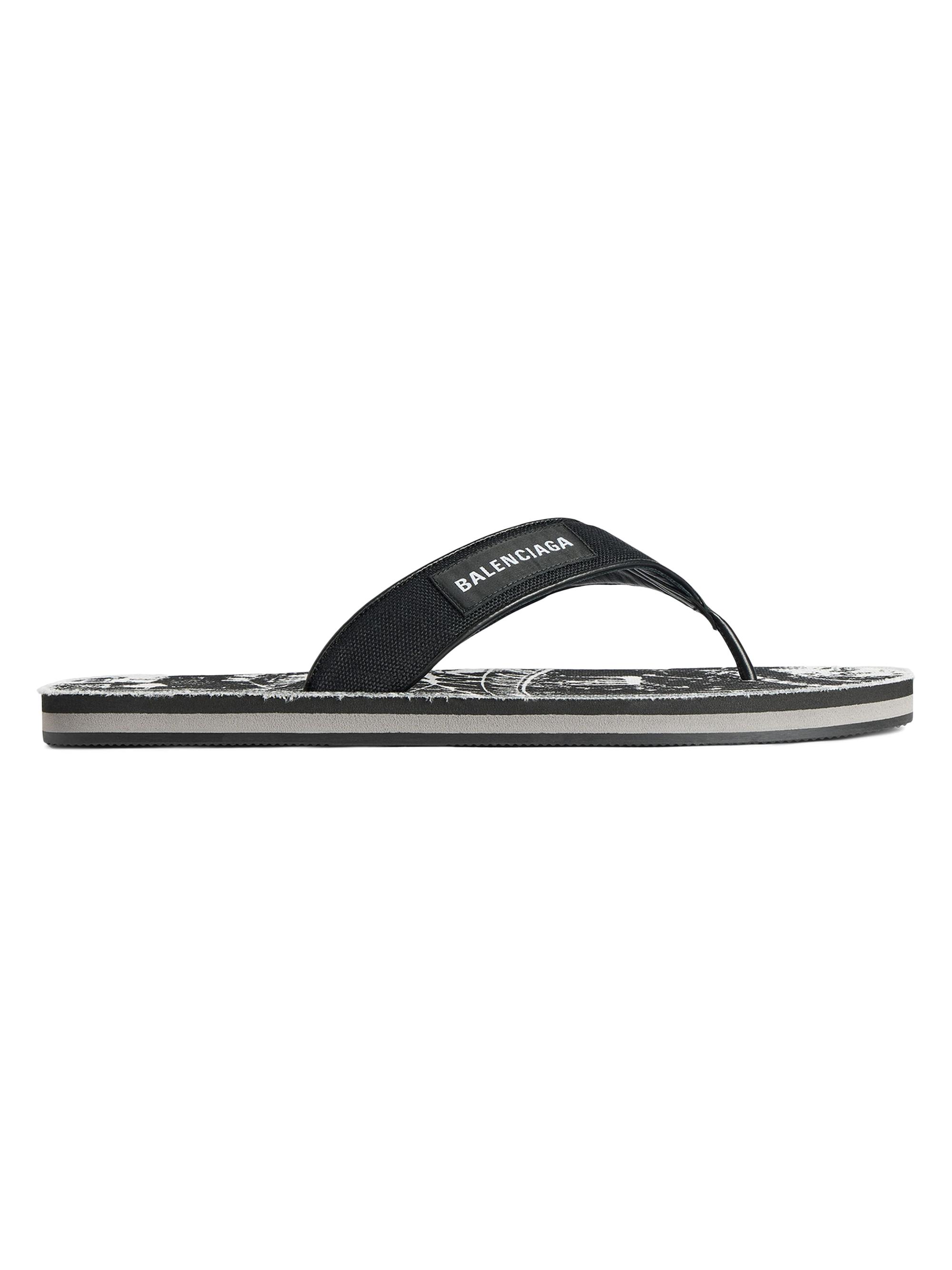 Balenciaga Men's Sunset Thong Flats - Black
