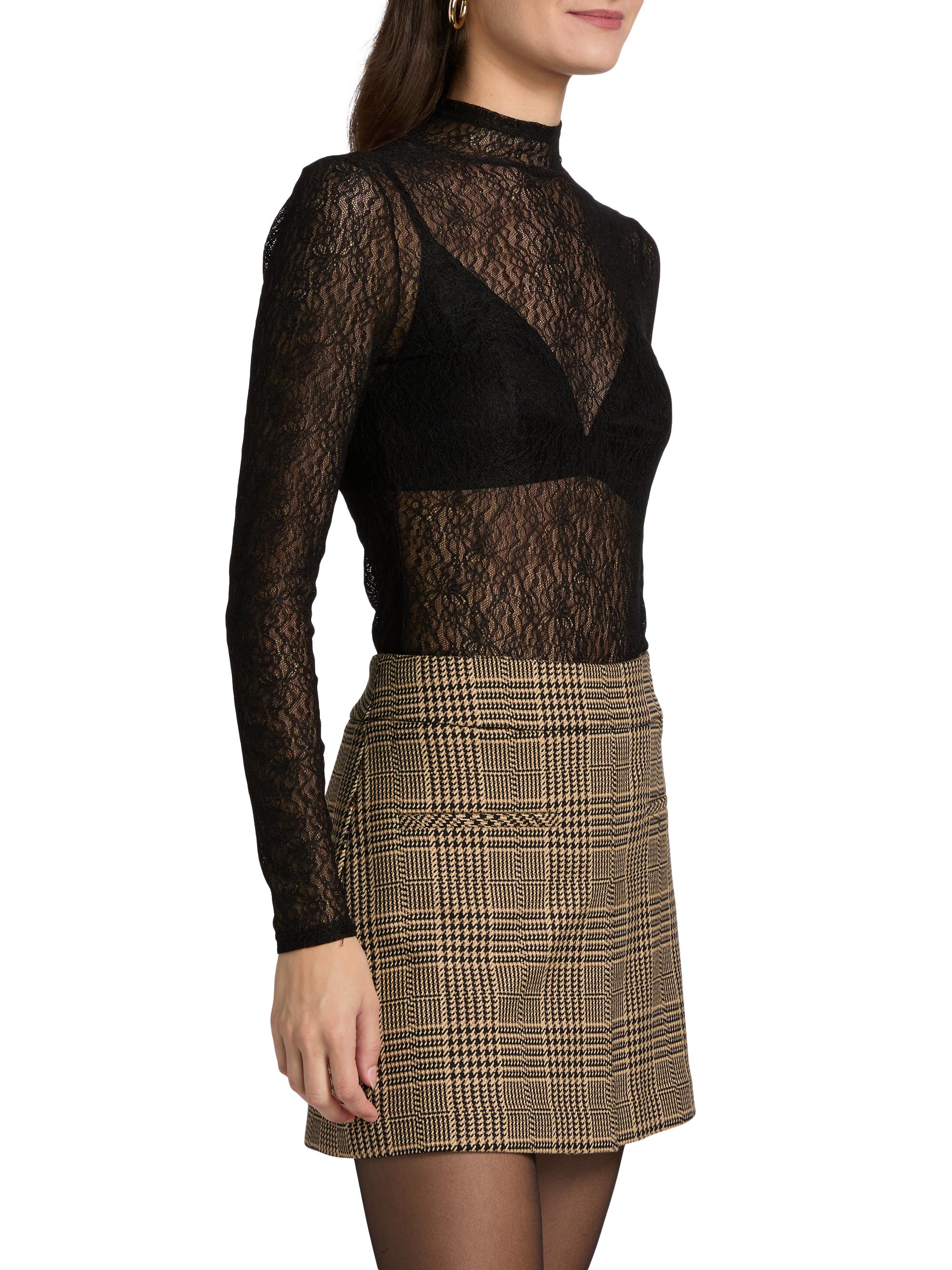 Veronica Beard Nate Lace Mock Turtleneck Bodysuit | Saks Fifth Avenue