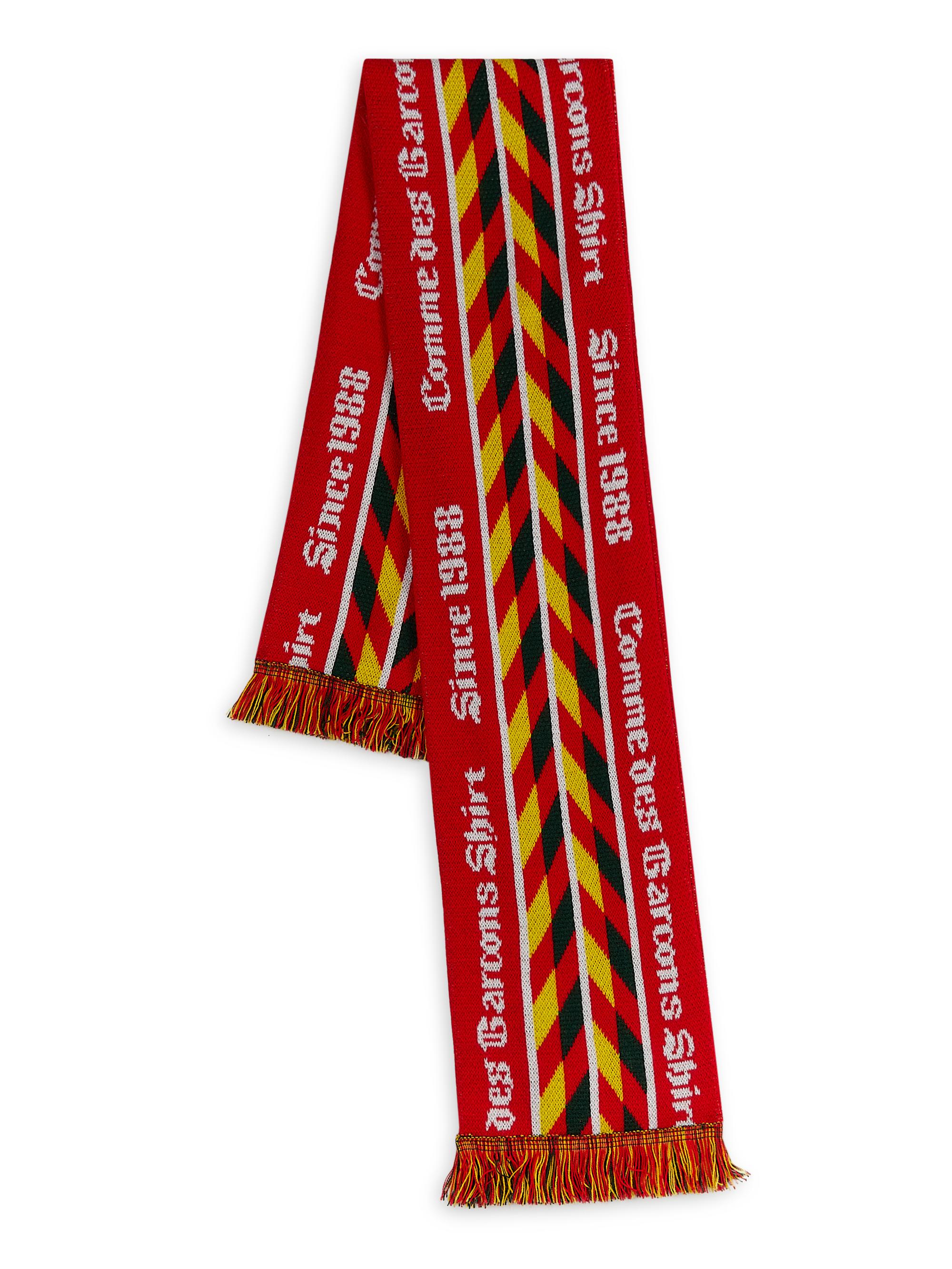 Comme des Garçons Men's Logo Jacquard Scarf - Red Yellow